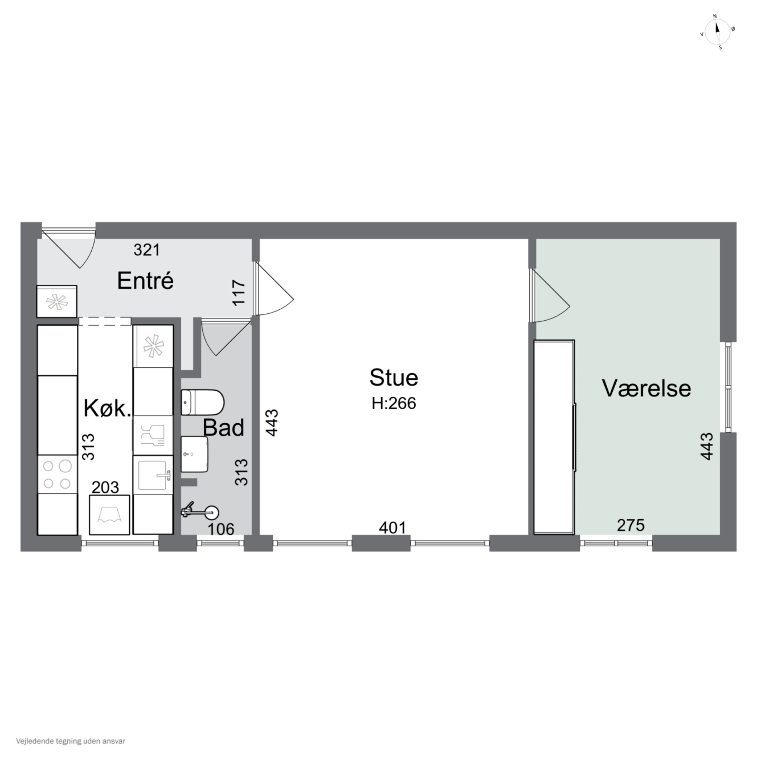 Plantegninger billede af Christiansvej 13, 1. mf., 2600 Glostrup