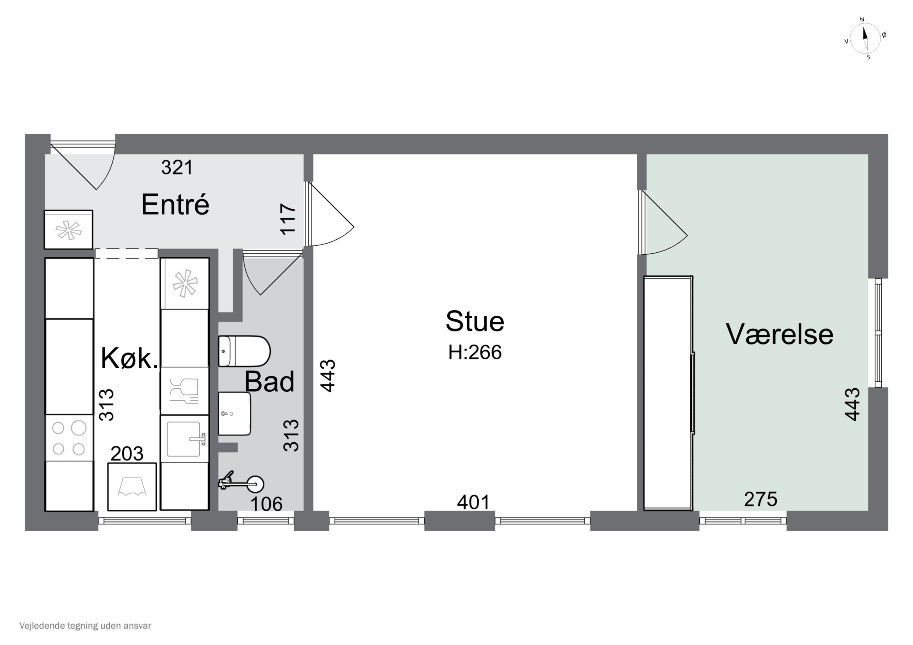 Plantegninger billede af Christiansvej 13, 1. mf., 2600 Glostrup