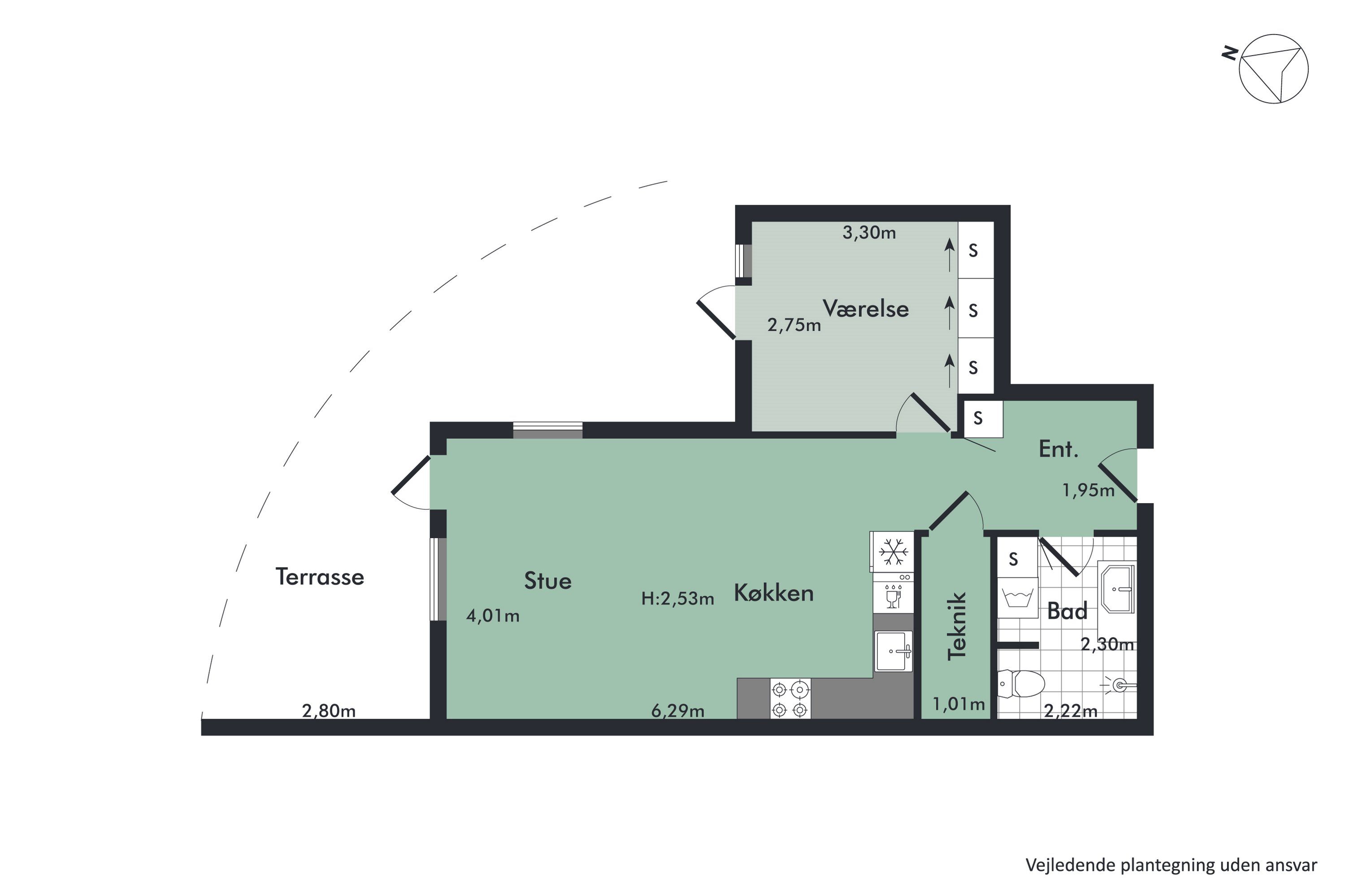Plantegninger billede af Julius Posselts Vej 3A, 6. 3., 9400 Nørresundby