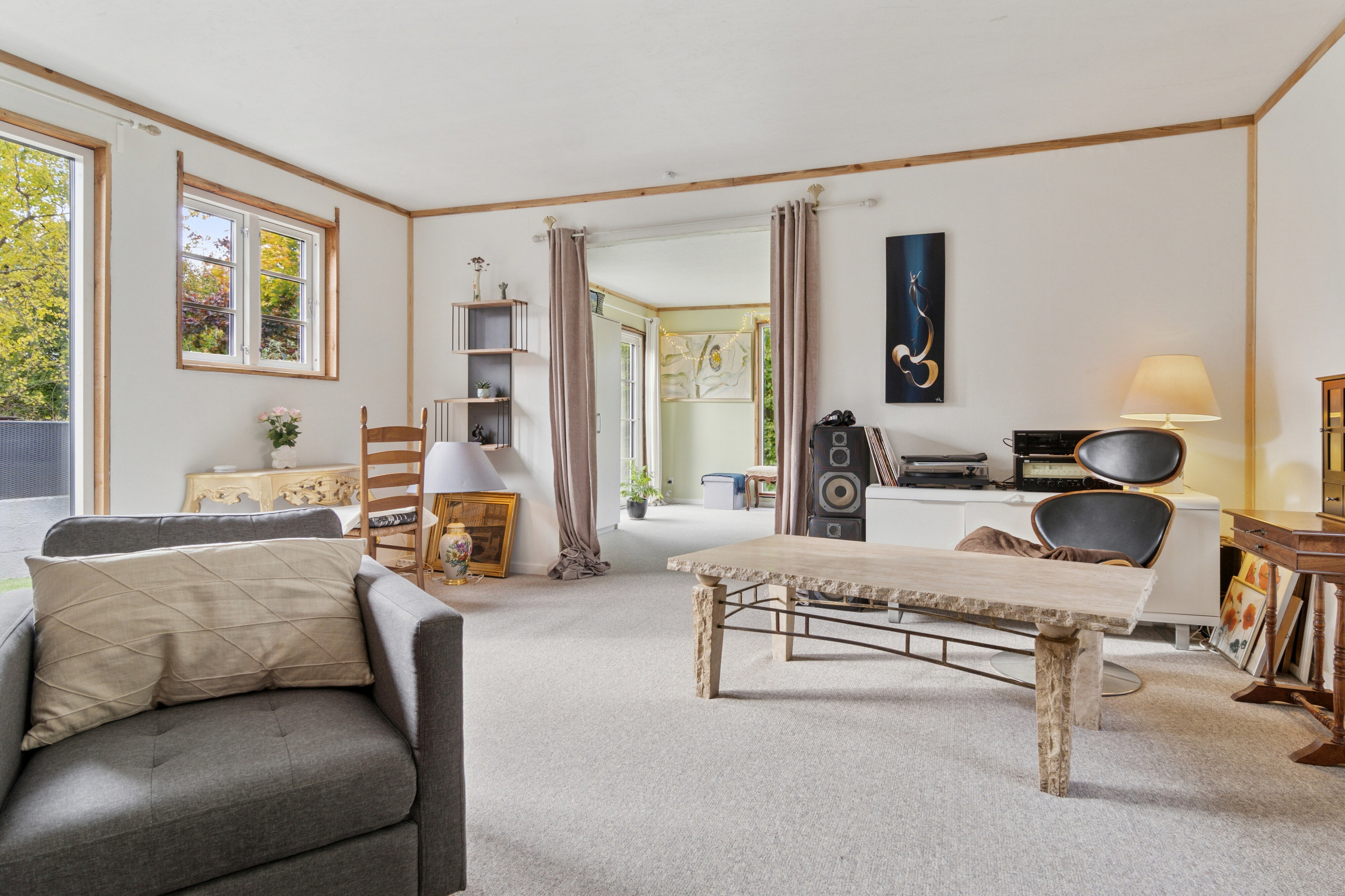 Fremhævet stue billede i fuldskærmstilstand. Billede af Maxivej 65, Store Havelse Strand, 3310 Ølsted