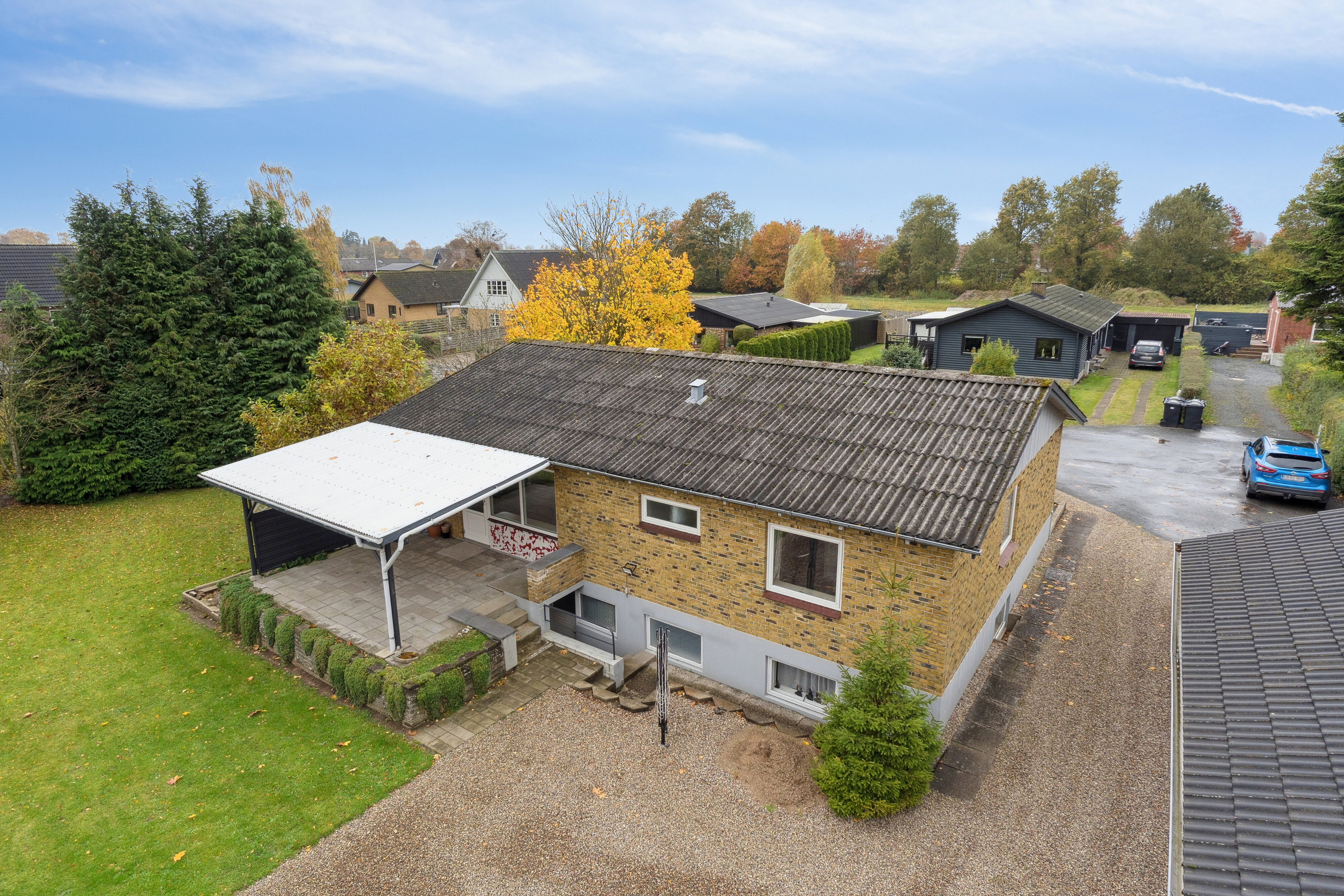 Fremhævet set fra haven billede i fuldskærmstilstand. Billede af Elmevænget 2, 5771 Stenstrup