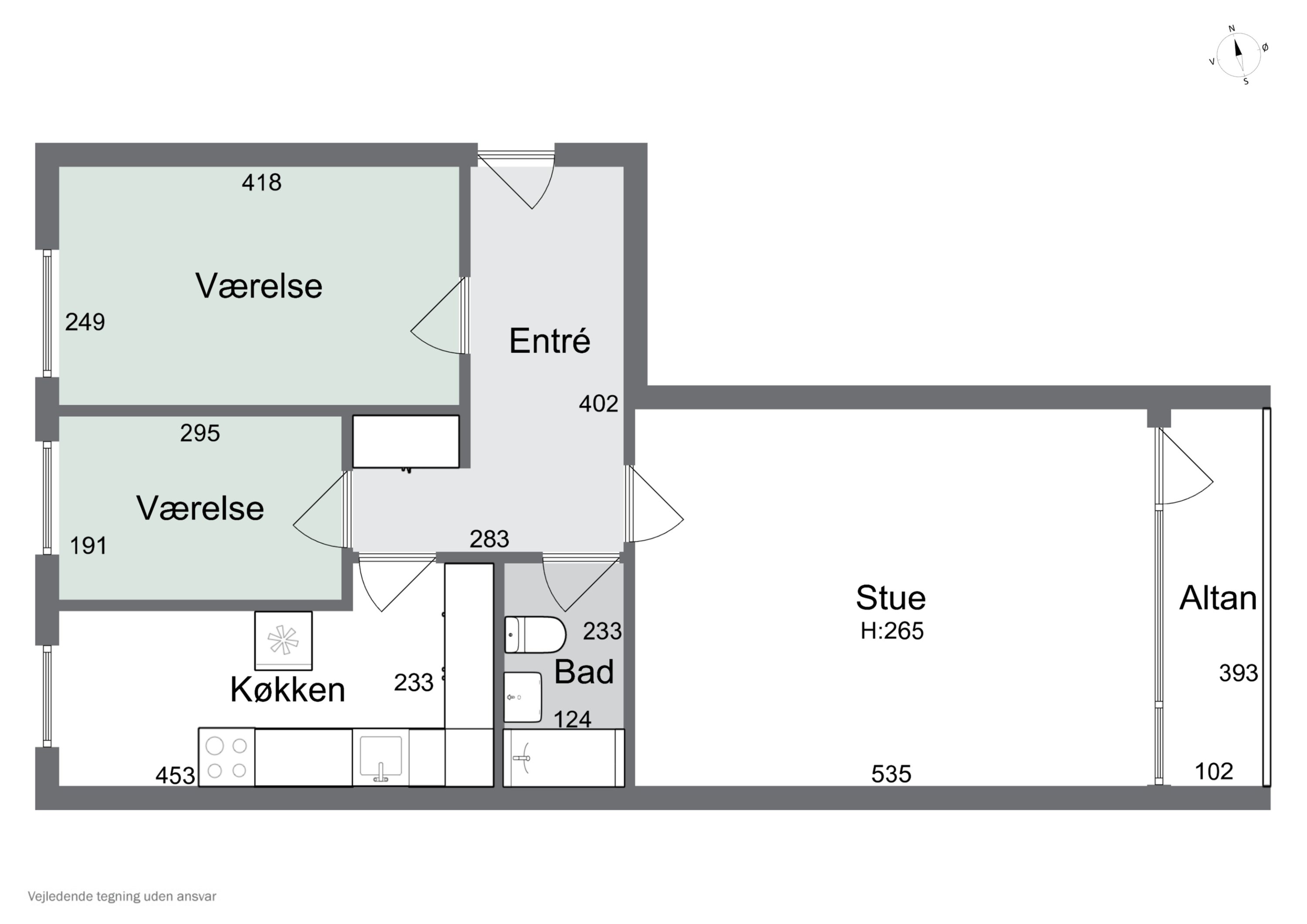 Plantegninger billede af Cedervænget 23, 2. th., 2830 Virum