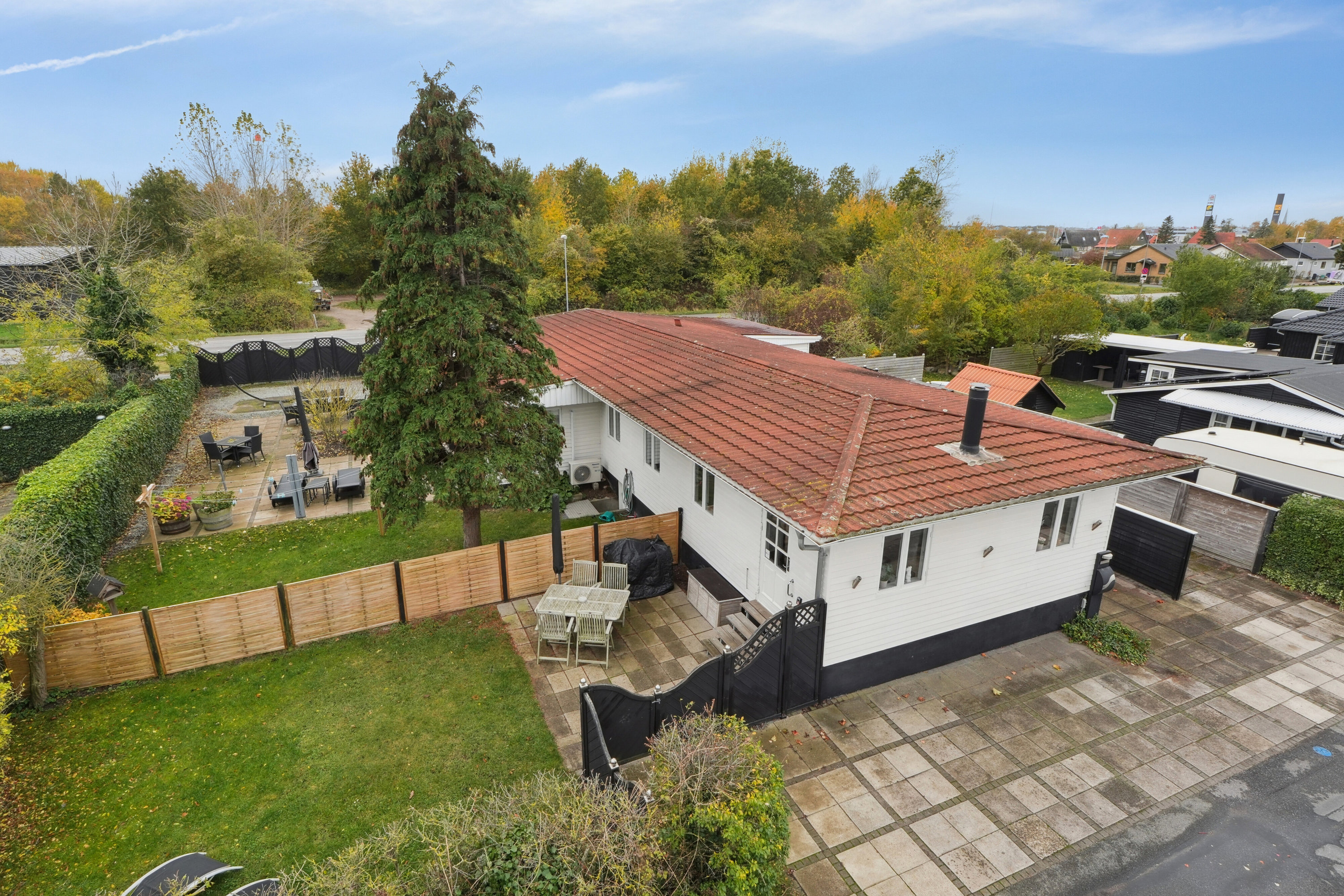 Fremhævet luftfoto billede i fuldskærmstilstand. Billede af Sommerbyen 43, 5800 Nyborg