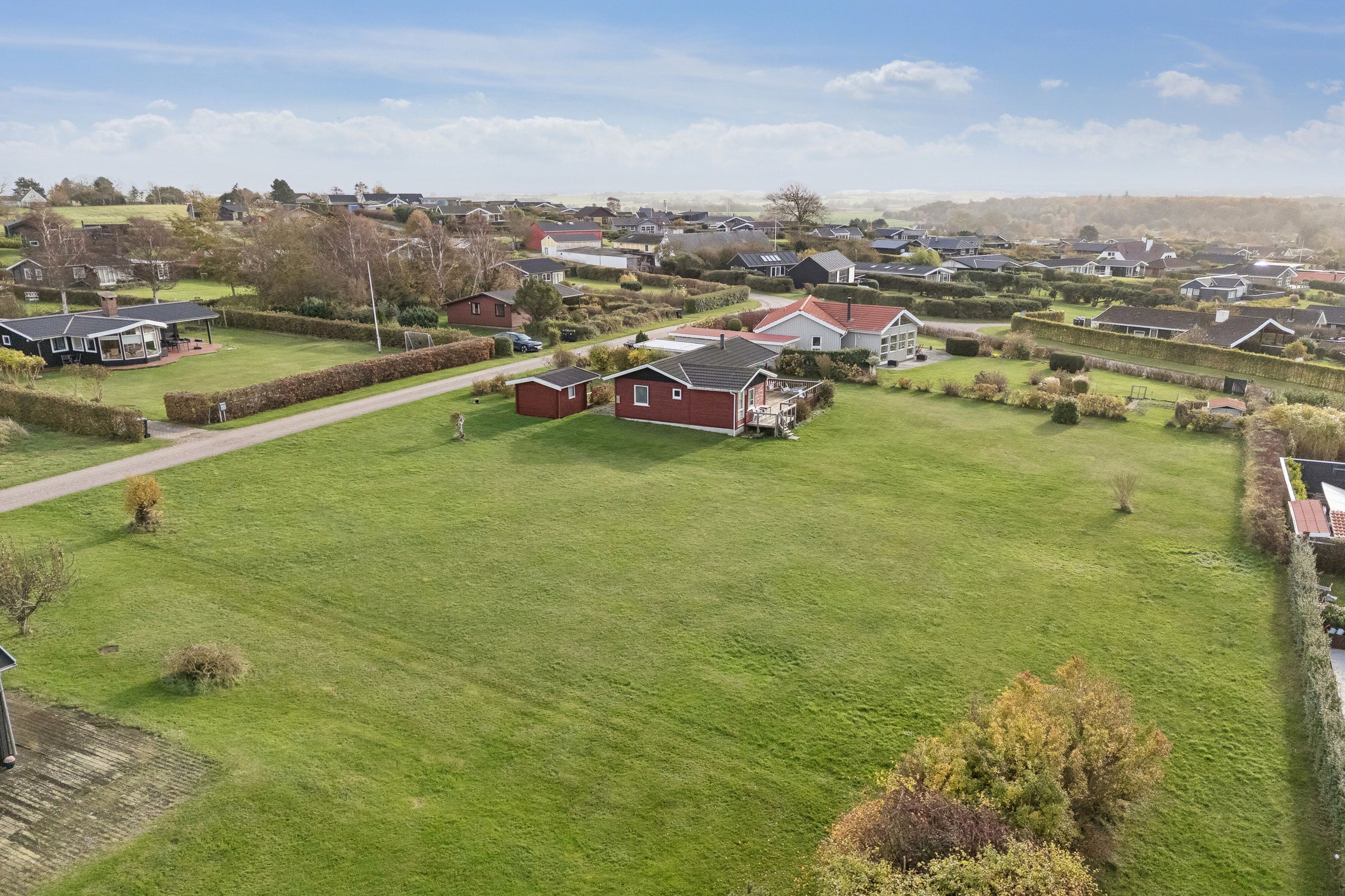 Fremhævet luftfoto billede i fuldskærmstilstand. Billede af Idunsvej 5, Drøsselbjerg, 4200 Slagelse