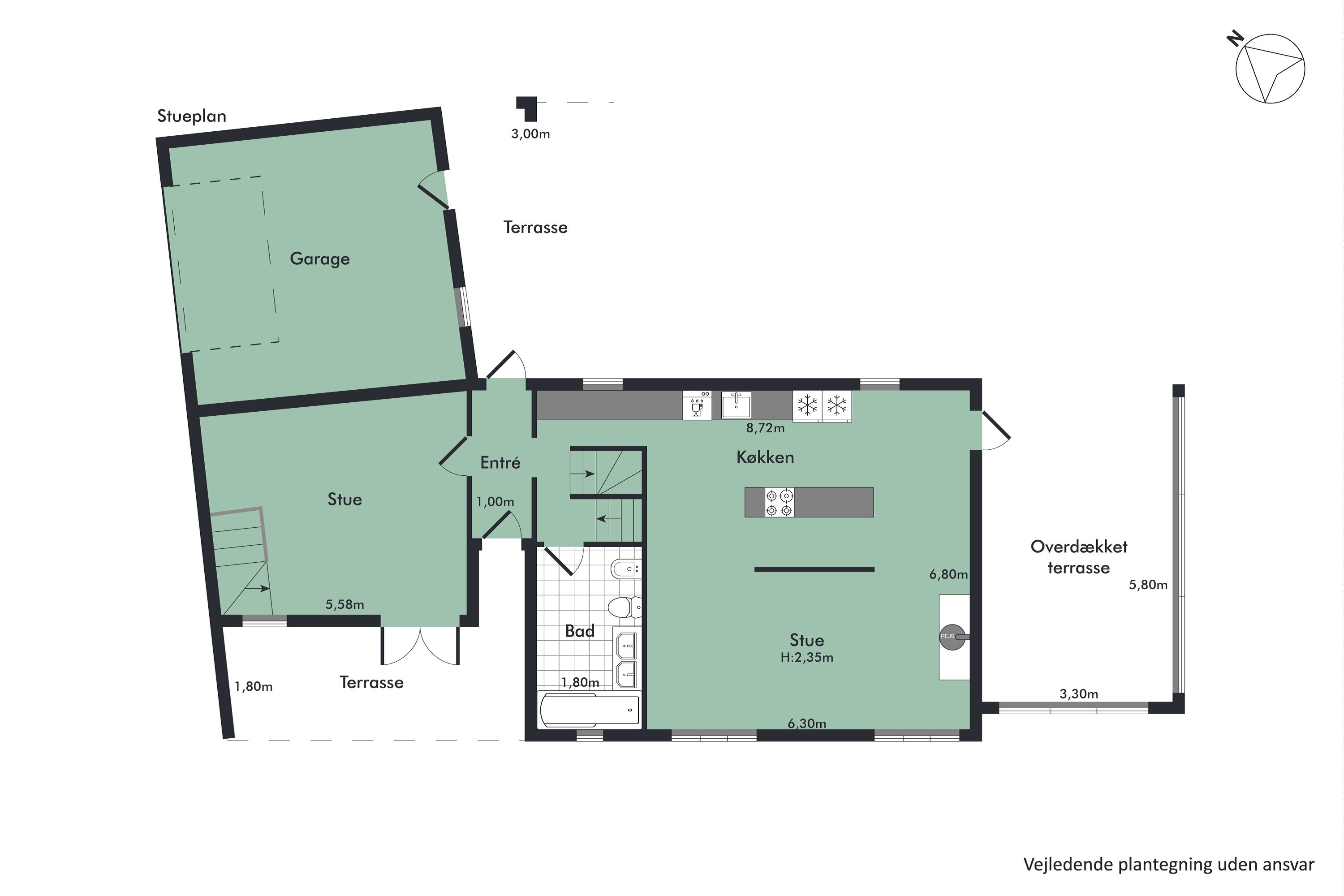Plantegninger billede af Vestvej 22, 9310 Vodskov