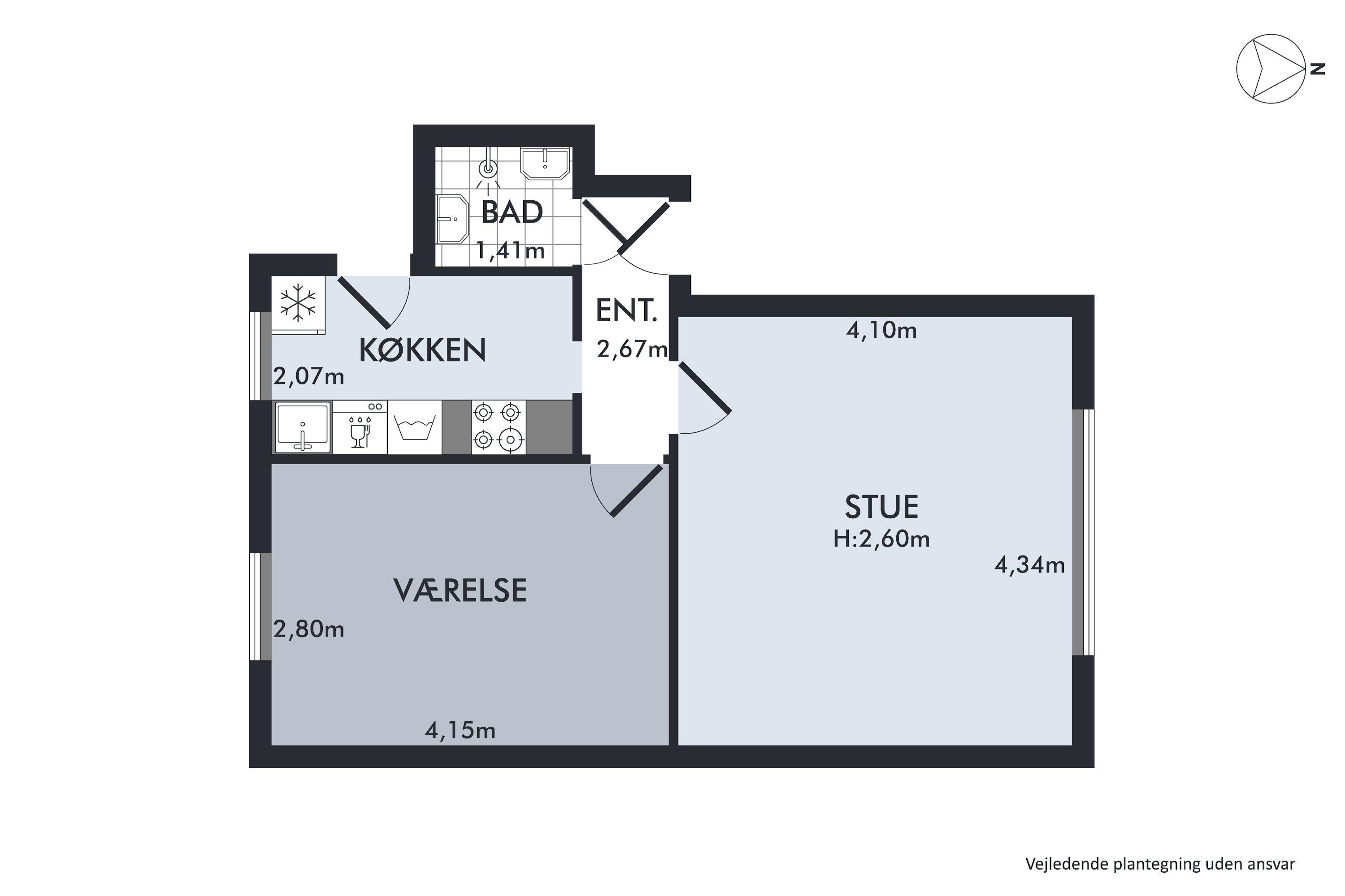 Plantegninger billede af Karensgade 10, st.. tv., 2500 Valby