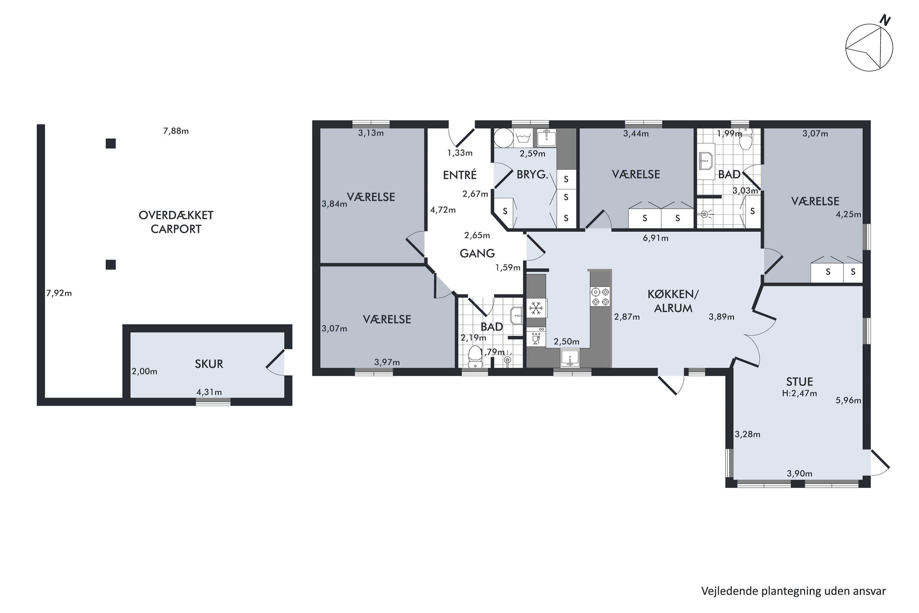 Plantegninger billede af Lunden 5A, Haslund, 8940 Randers SV