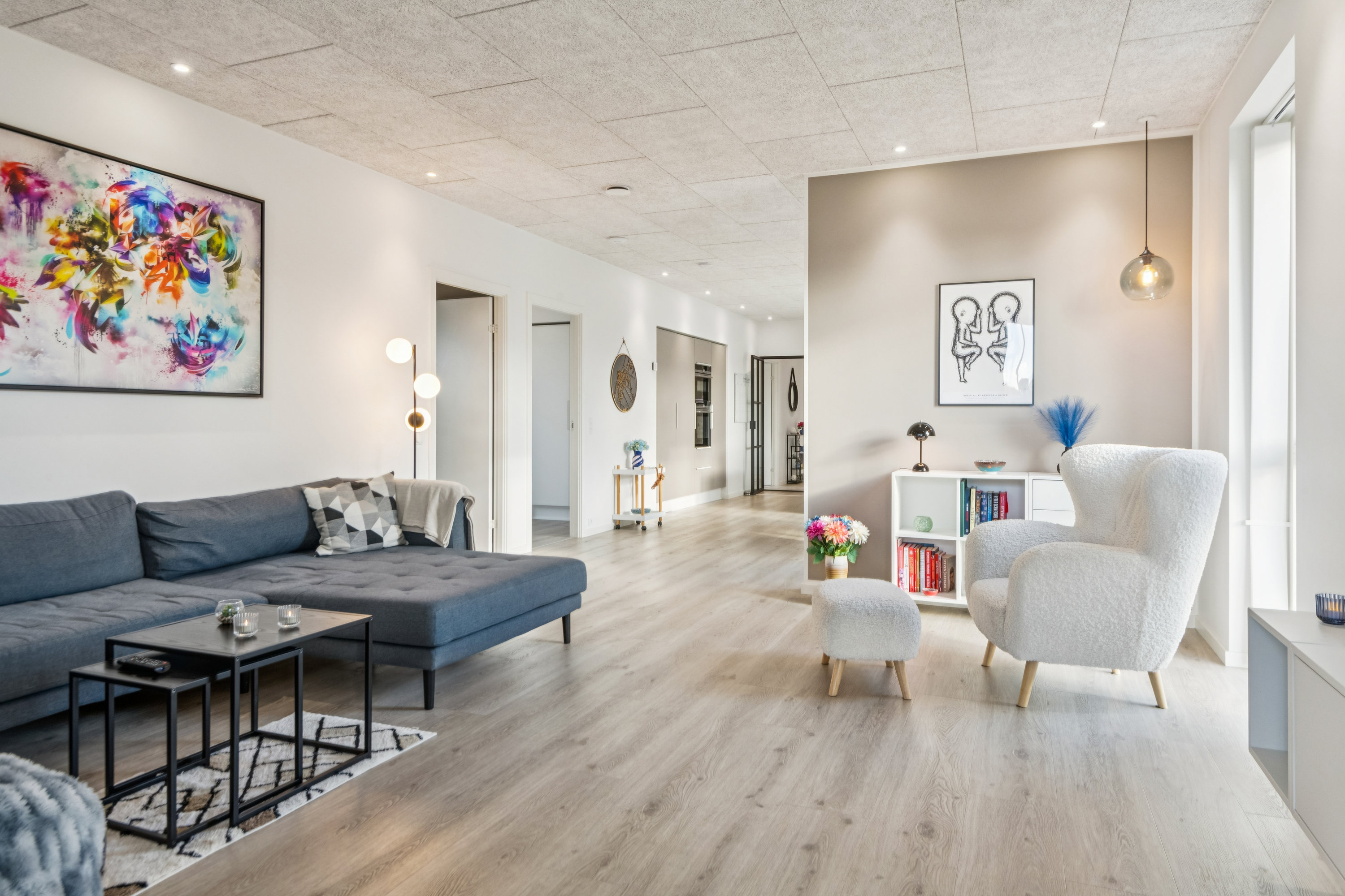 Fremhævet stue billede i fuldskærmstilstand. Billede af Kornmarken 18, 9240 Nibe