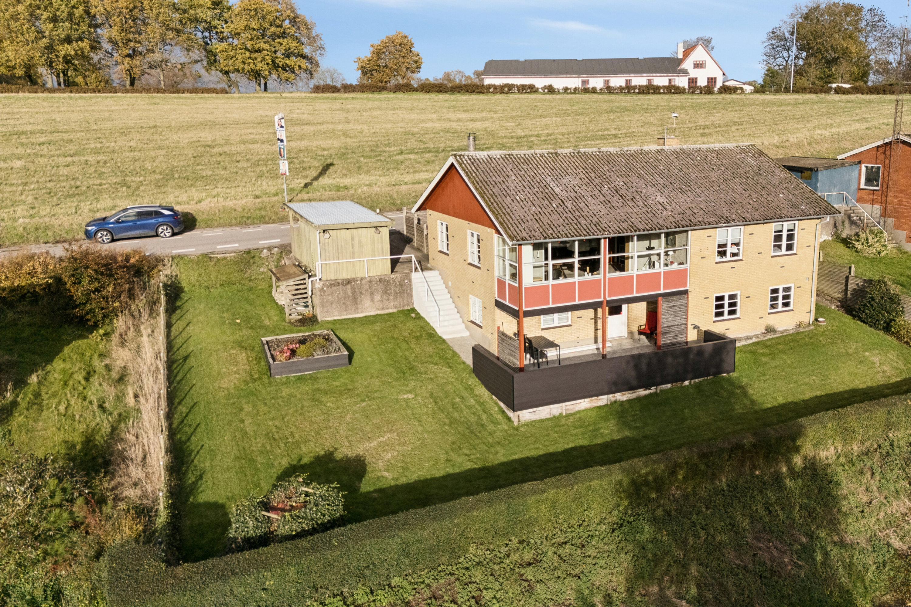 Fremhævet set fra haven billede i fuldskærmstilstand. Billede af Gelstrupvej 6, Egebjerg, 4500 Nykøbing Sj