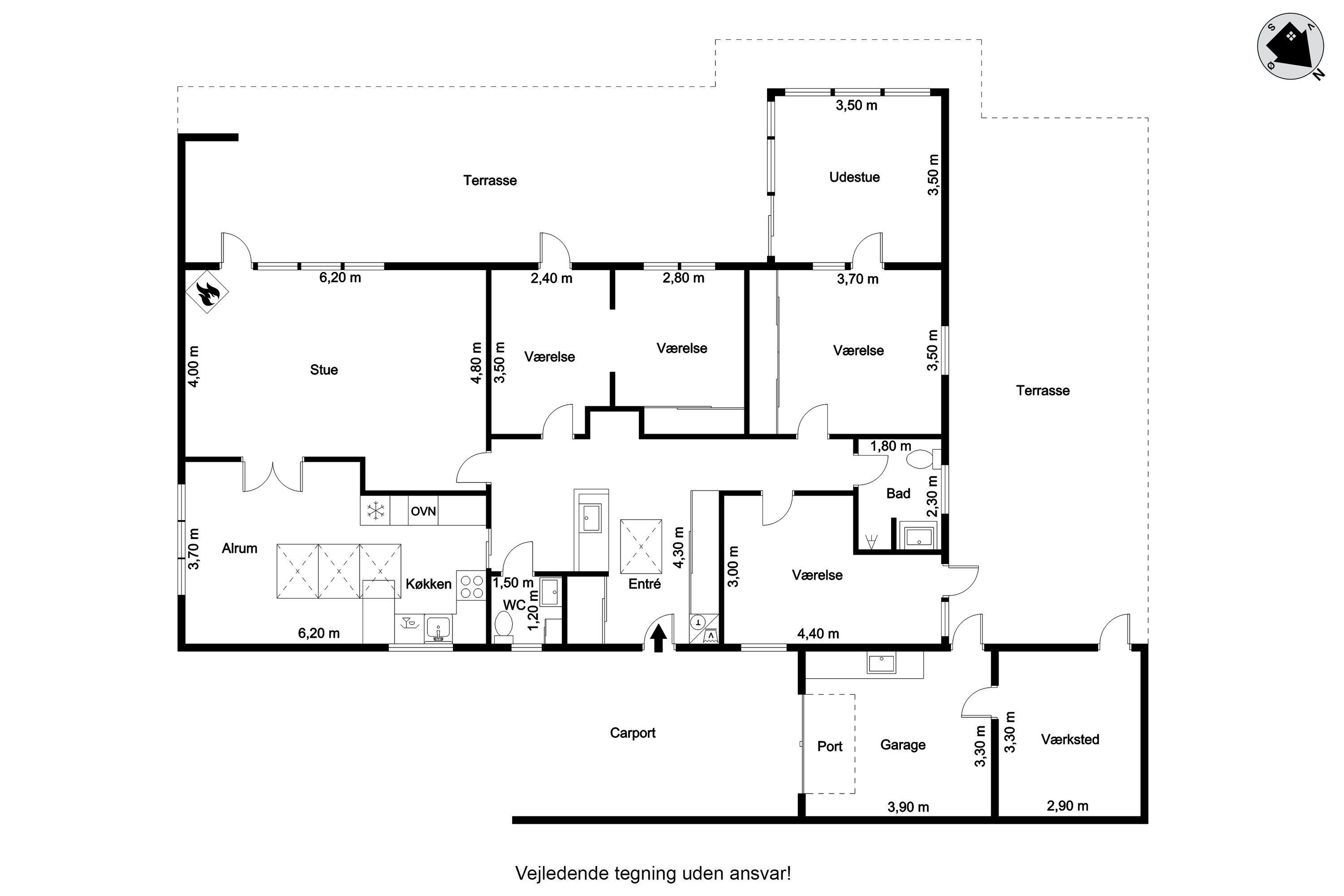 Plantegninger billede af Tjørnevej 6, 6950 Ringkøbing