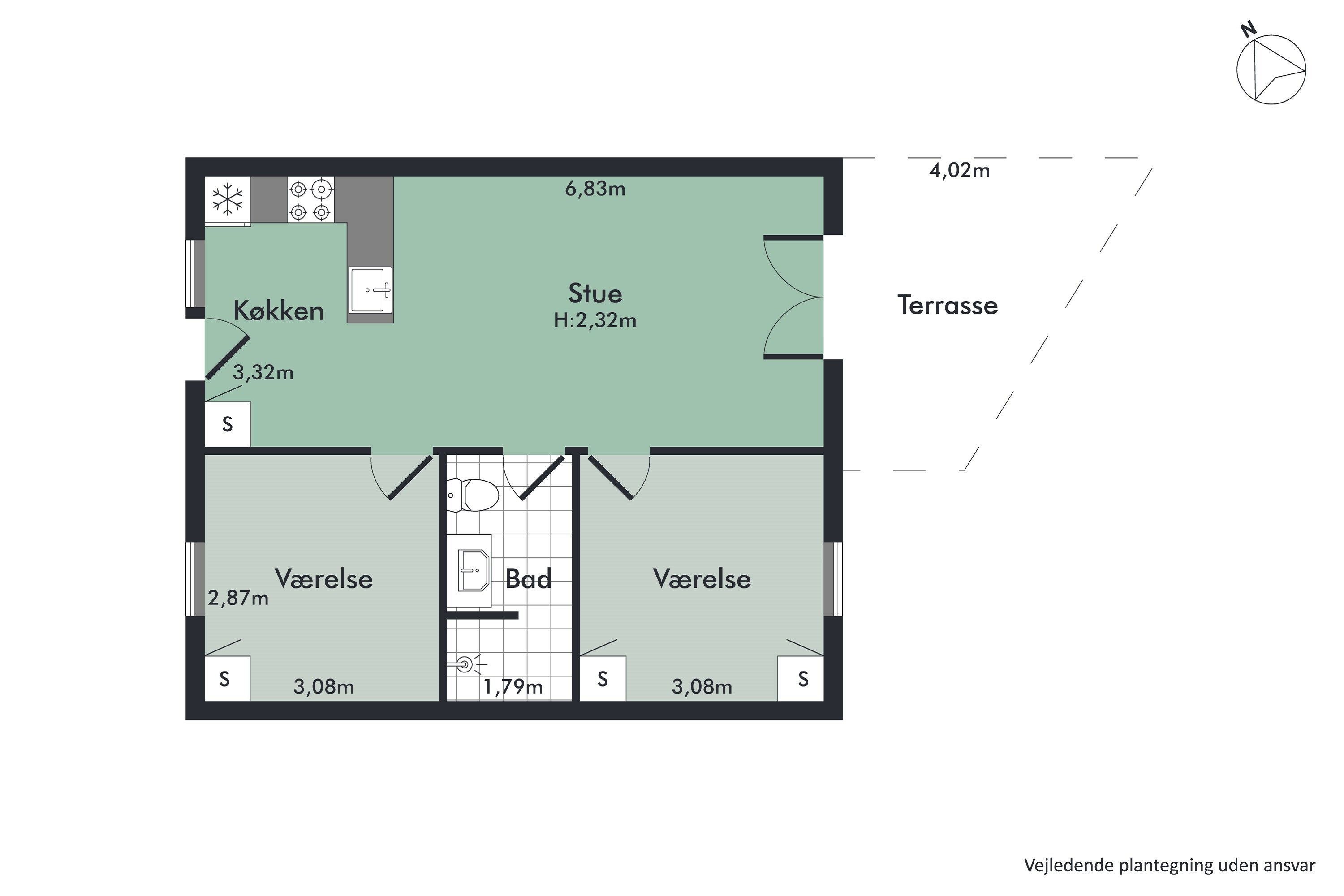 Plantegninger billede af Portlandsvej 89, st.., 9370 Hals