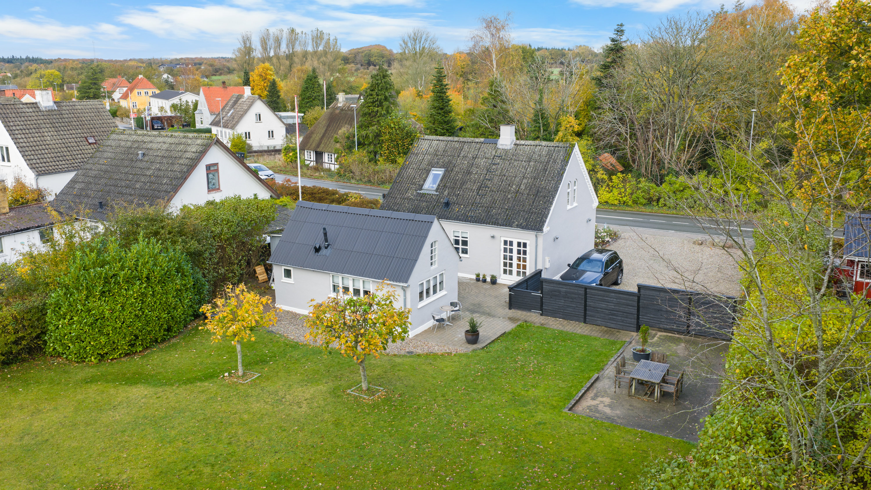 Fremhævet luftfoto billede i fuldskærmstilstand. Billede af Assensvej 469, Faldsled, 5642 Millinge