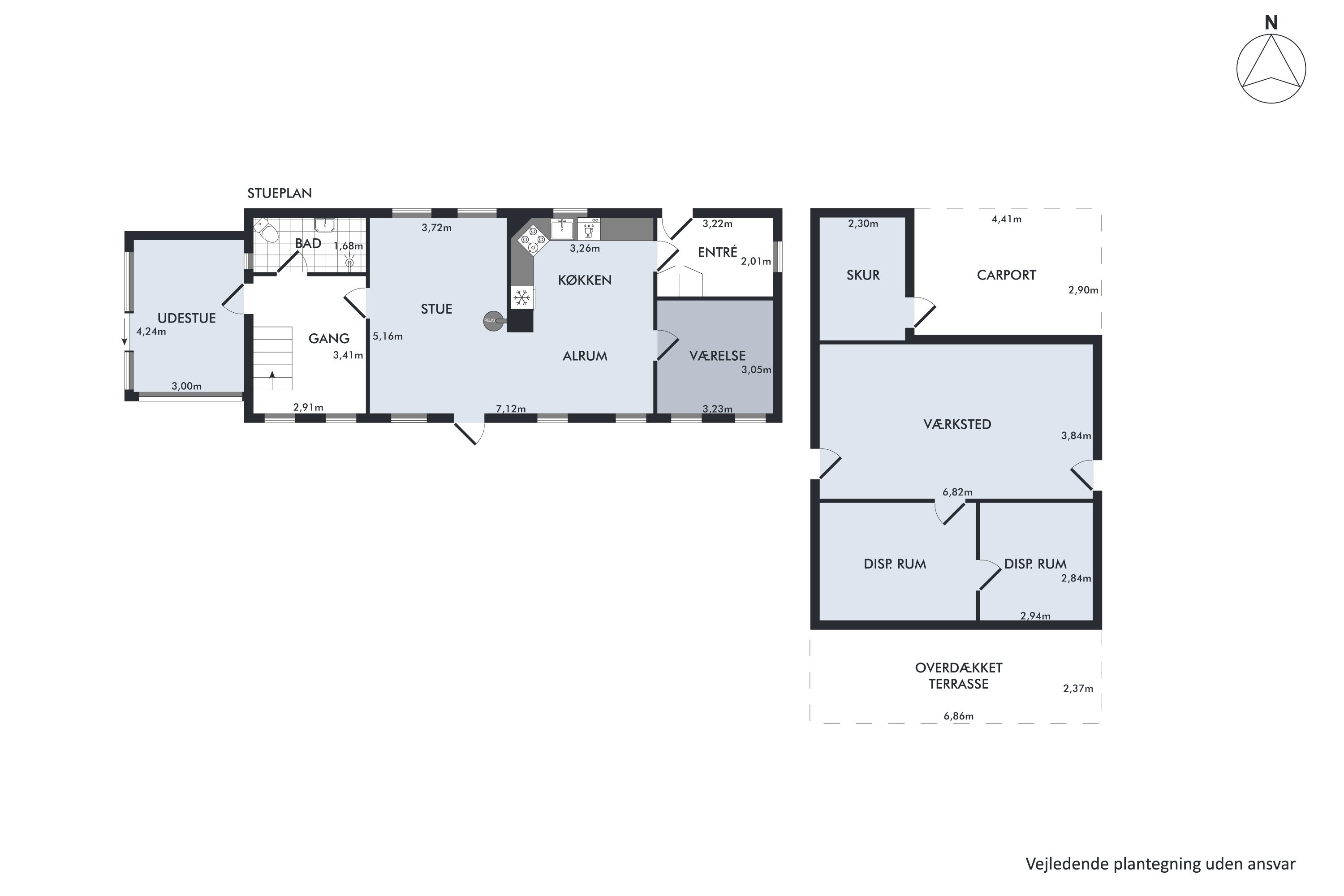 Plantegninger billede af Videkærvej 3, St Darum, 6740 Bramming