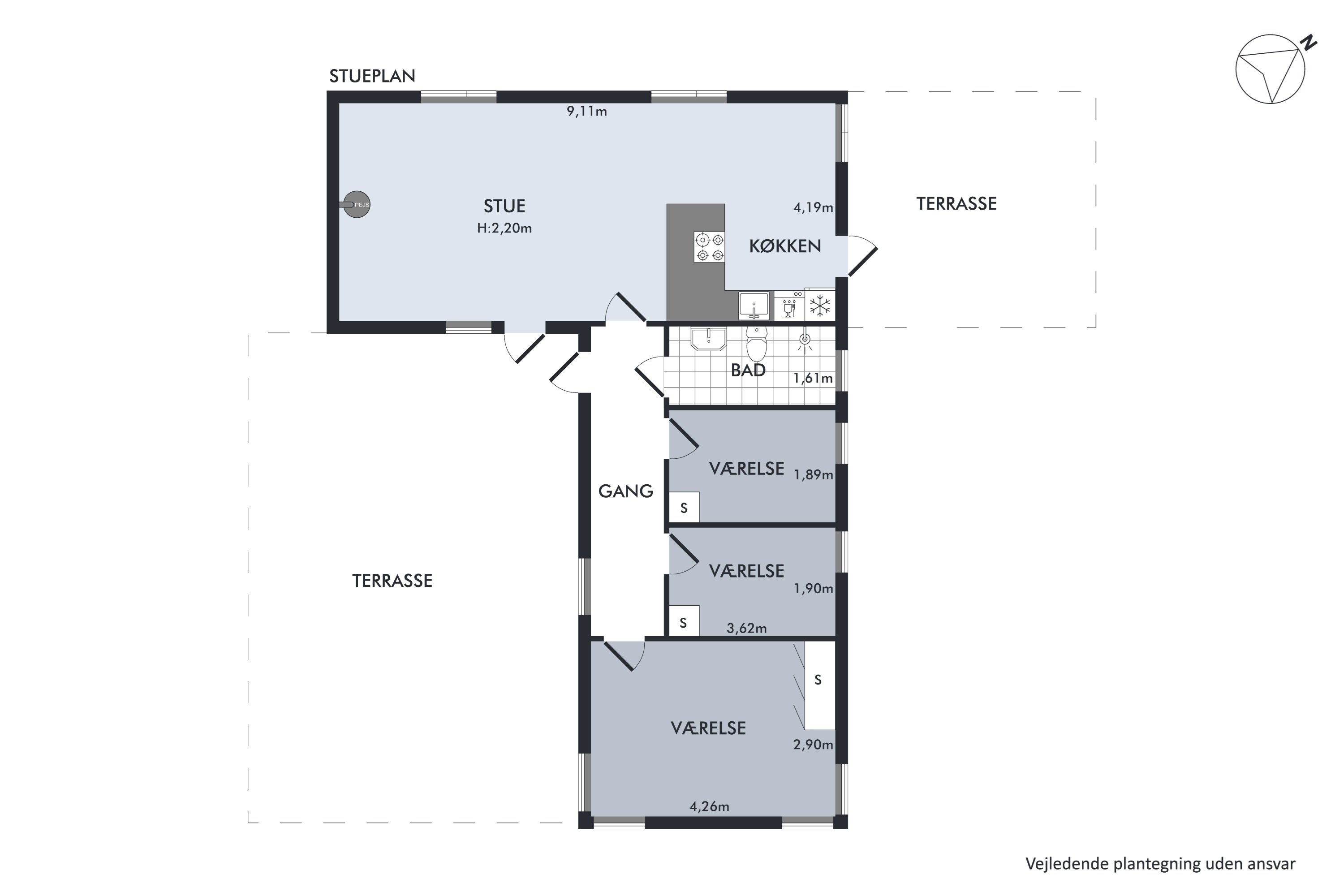 Plantegninger billede af Engstien 9, Hegedal Strand, Fjellerup, 8585 Glesborg