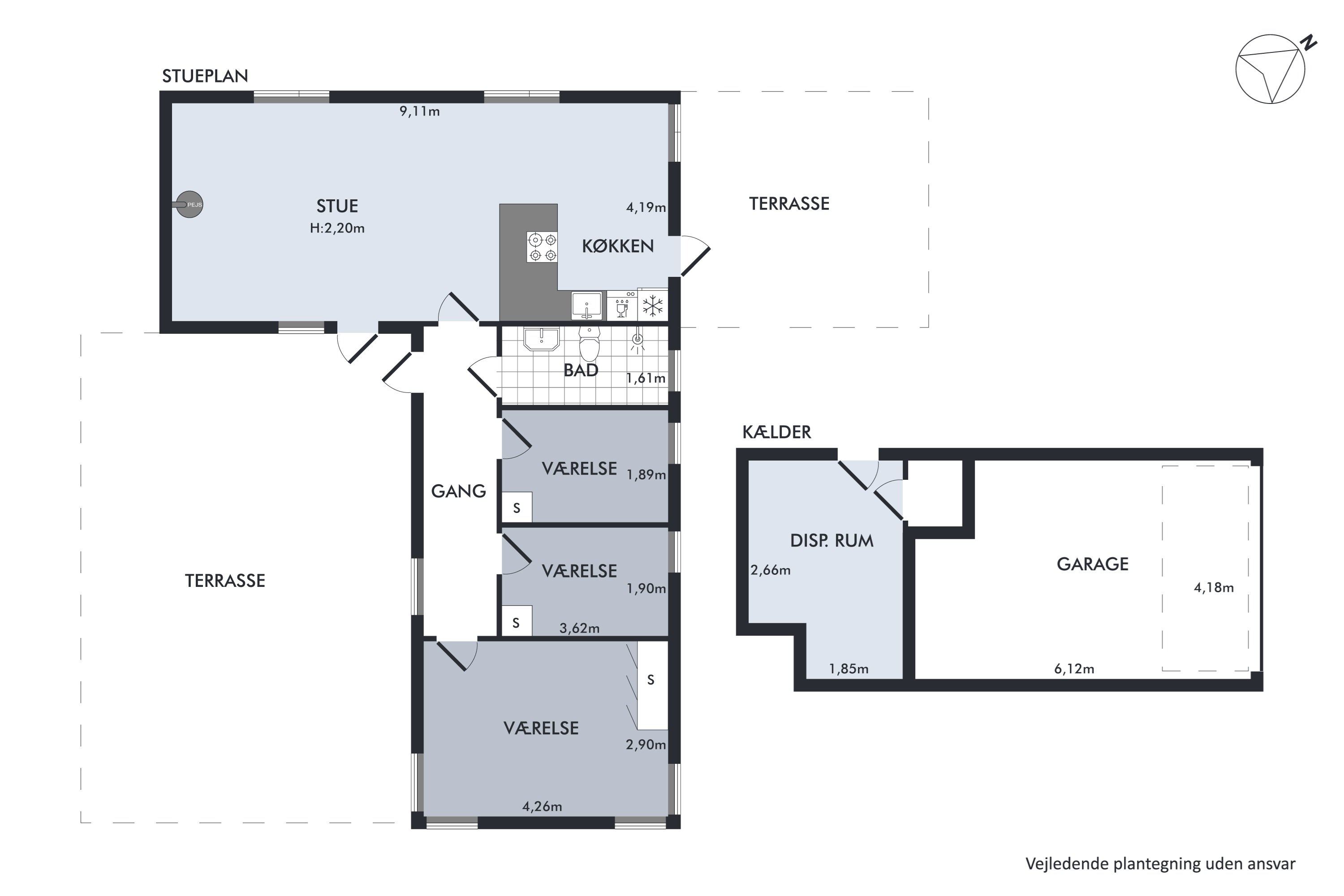 Plantegninger billede af Engstien 9, Hegedal Strand, Fjellerup, 8585 Glesborg