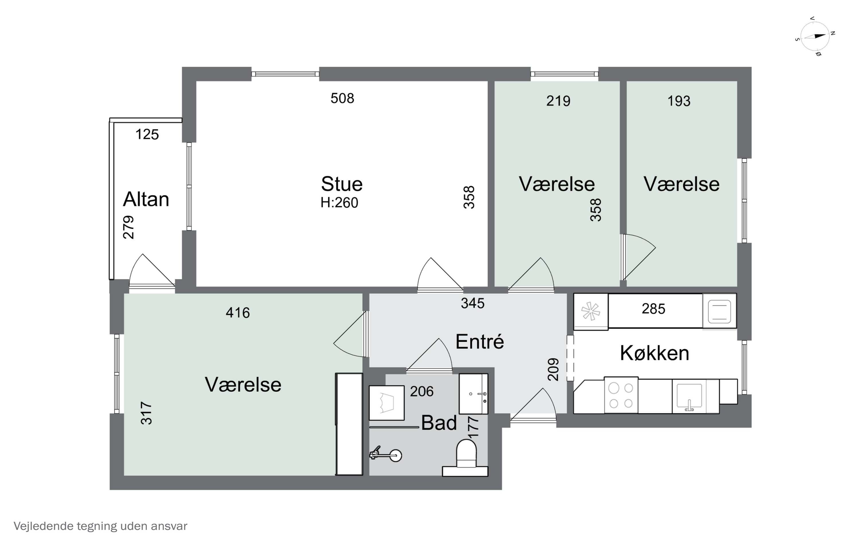 Plantegninger billede af Hovedvejen 180, 2. th., 2600 Glostrup
