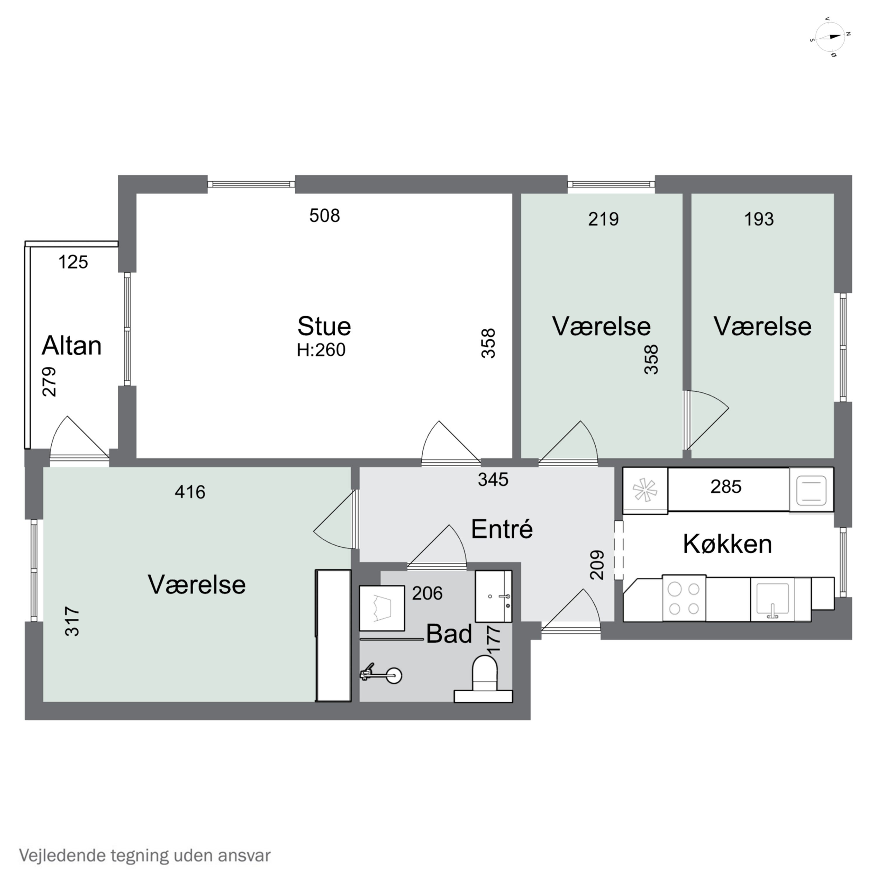 Plantegninger billede af Hovedvejen 180, 2. th., 2600 Glostrup
