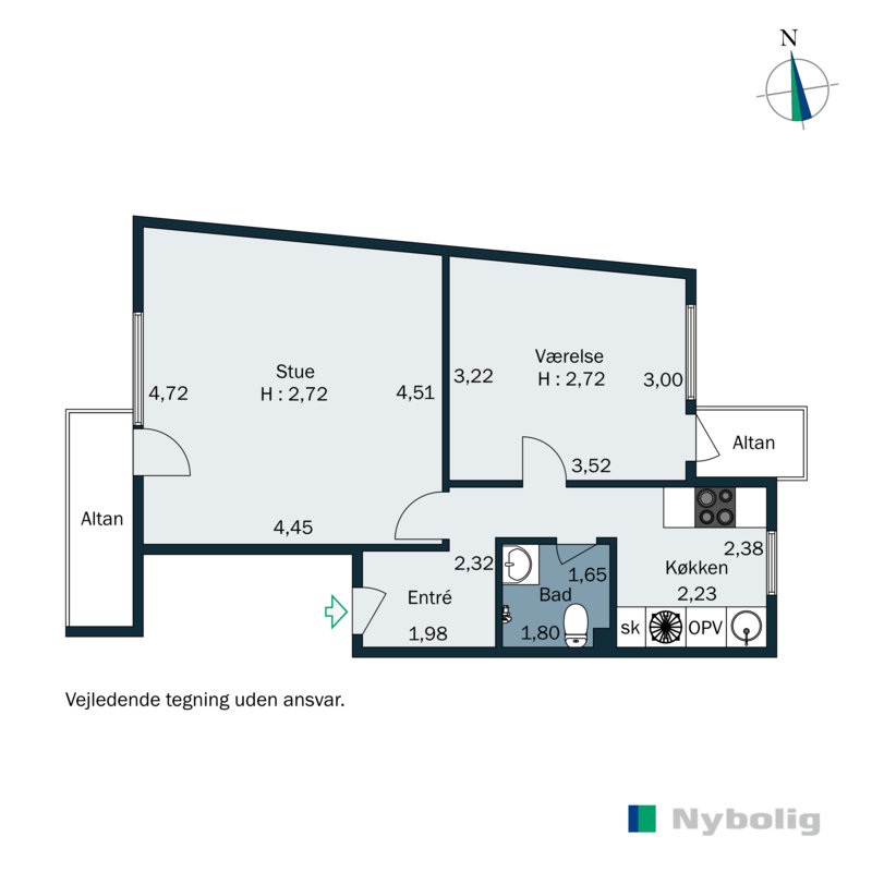 Plantegninger billede af Skovvejen 44A, 4. tv., 8000 Aarhus C