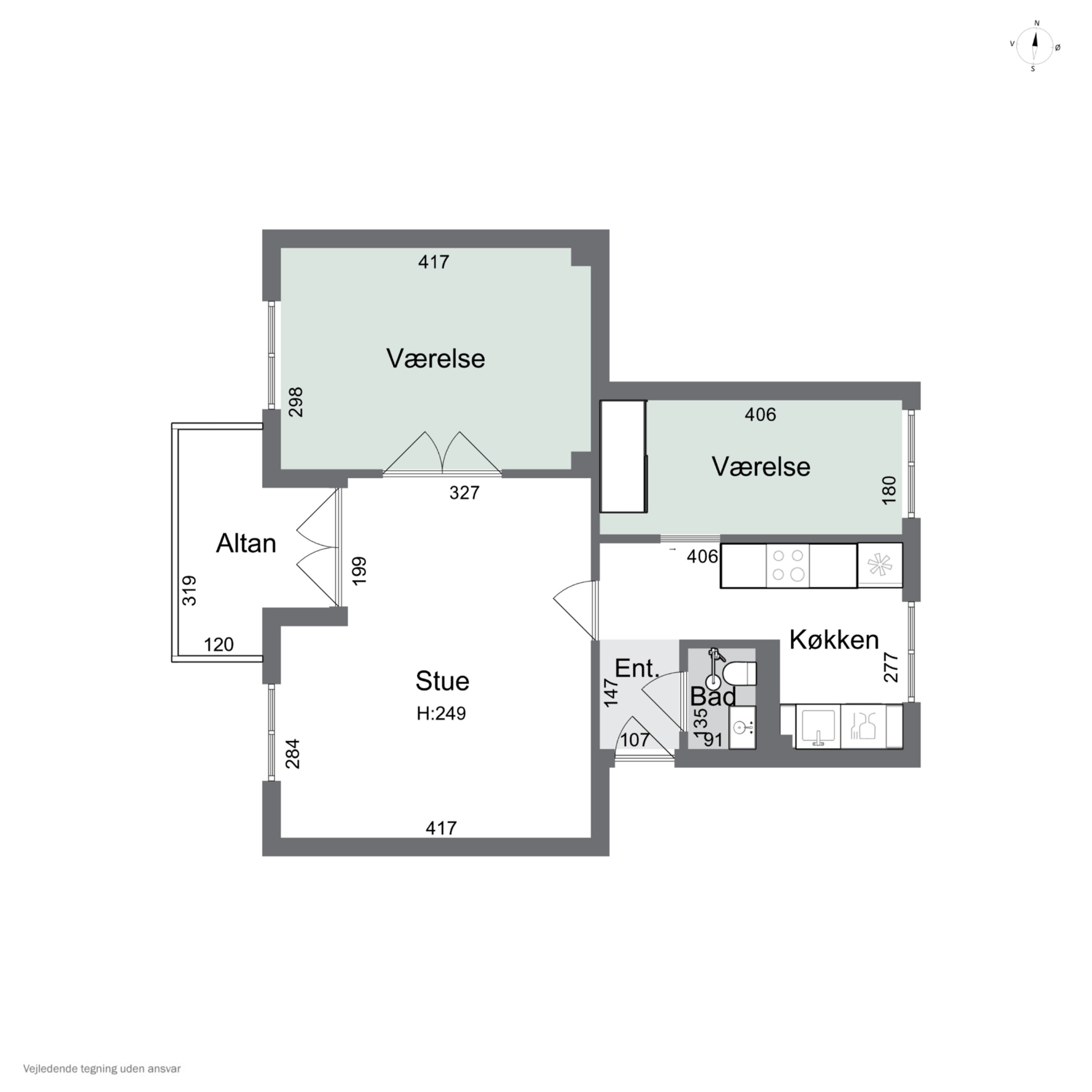 Plantegninger billede af Frederiksdalsvej 105E, 1. th., 2830 Virum