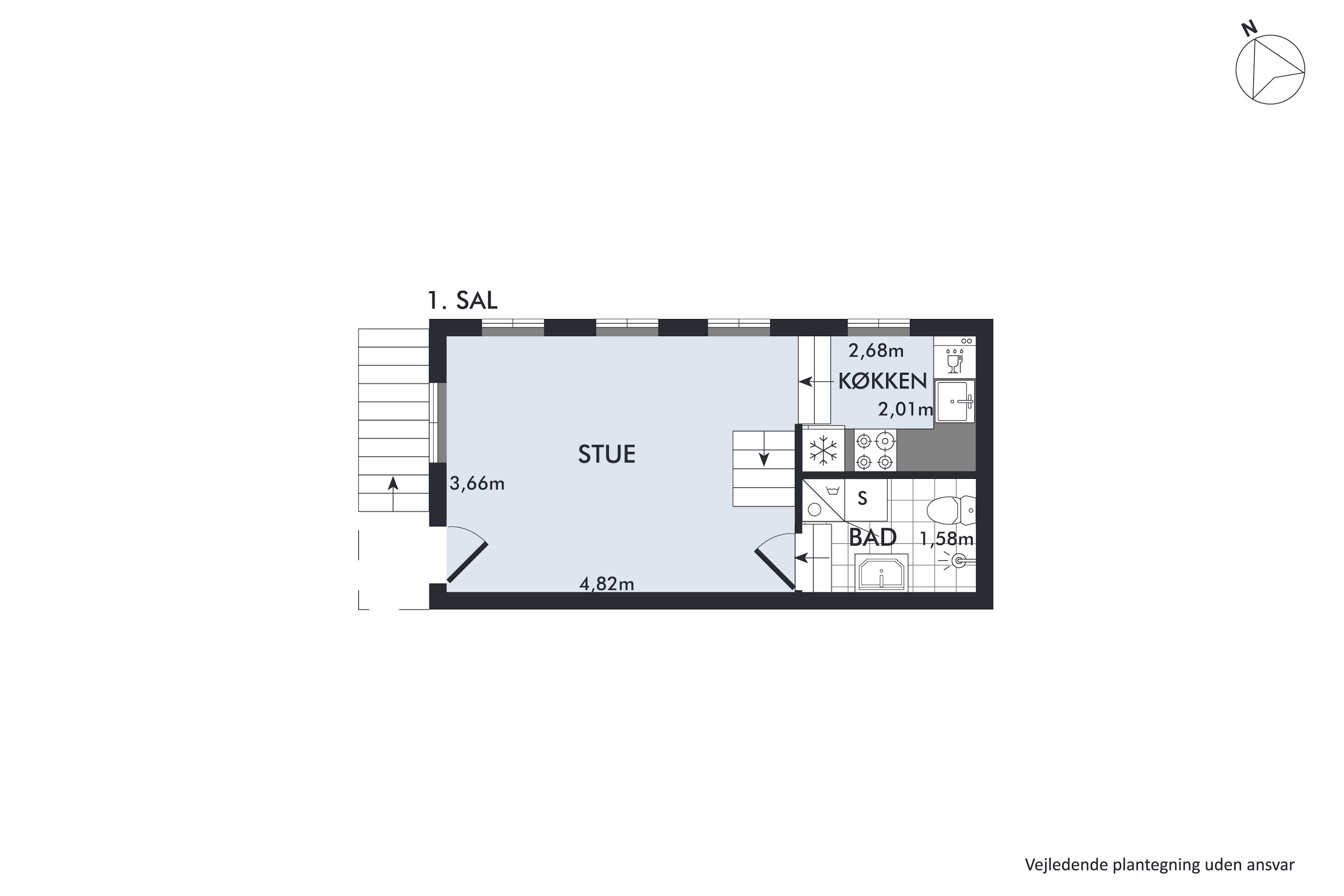 Plantegninger billede af Klostergade 33B, 1., 8000 Aarhus C