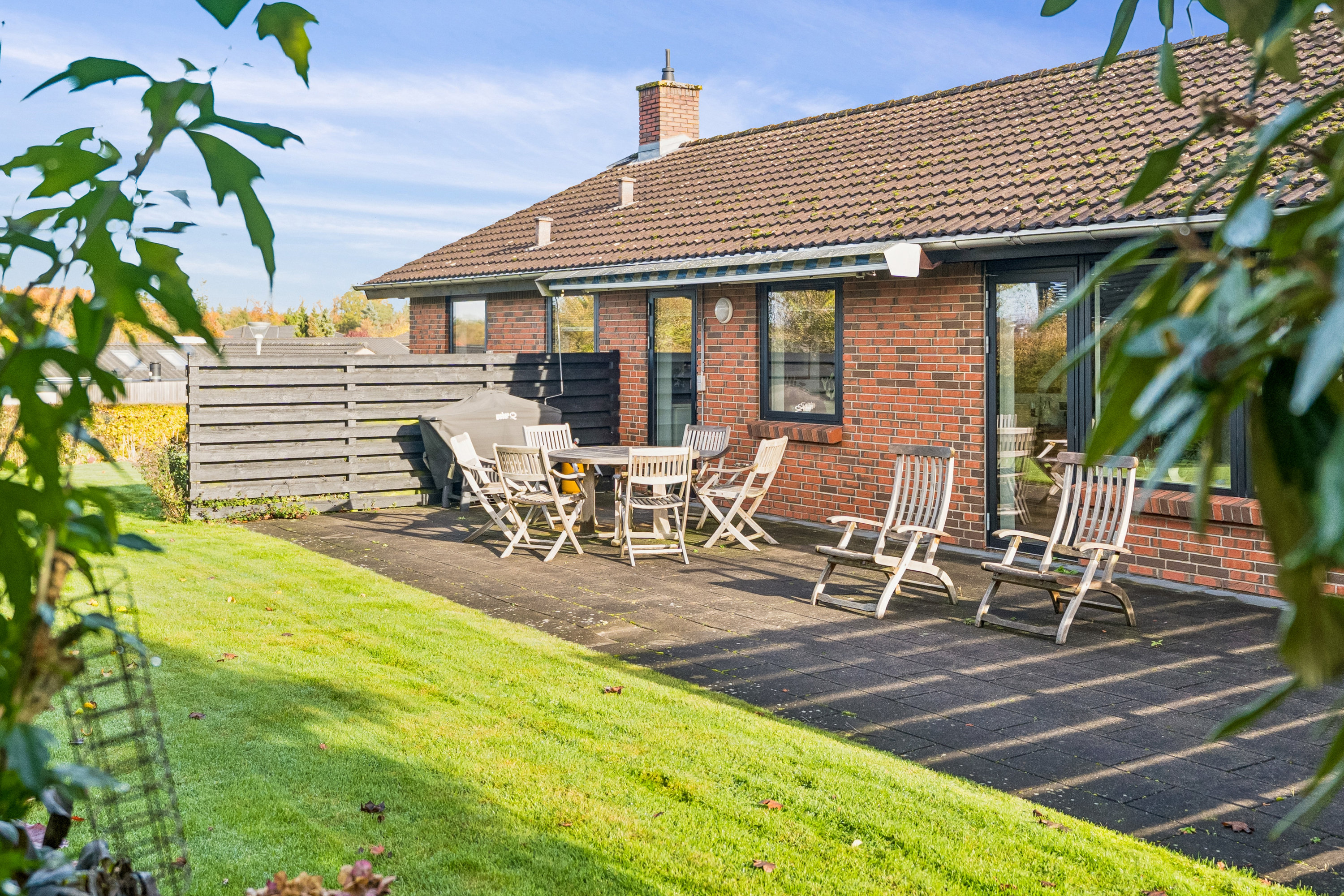 Fremhævet terrasse billede i fuldskærmstilstand. Billede af Tranevej 4, Stevnstrup, 8870 Langå