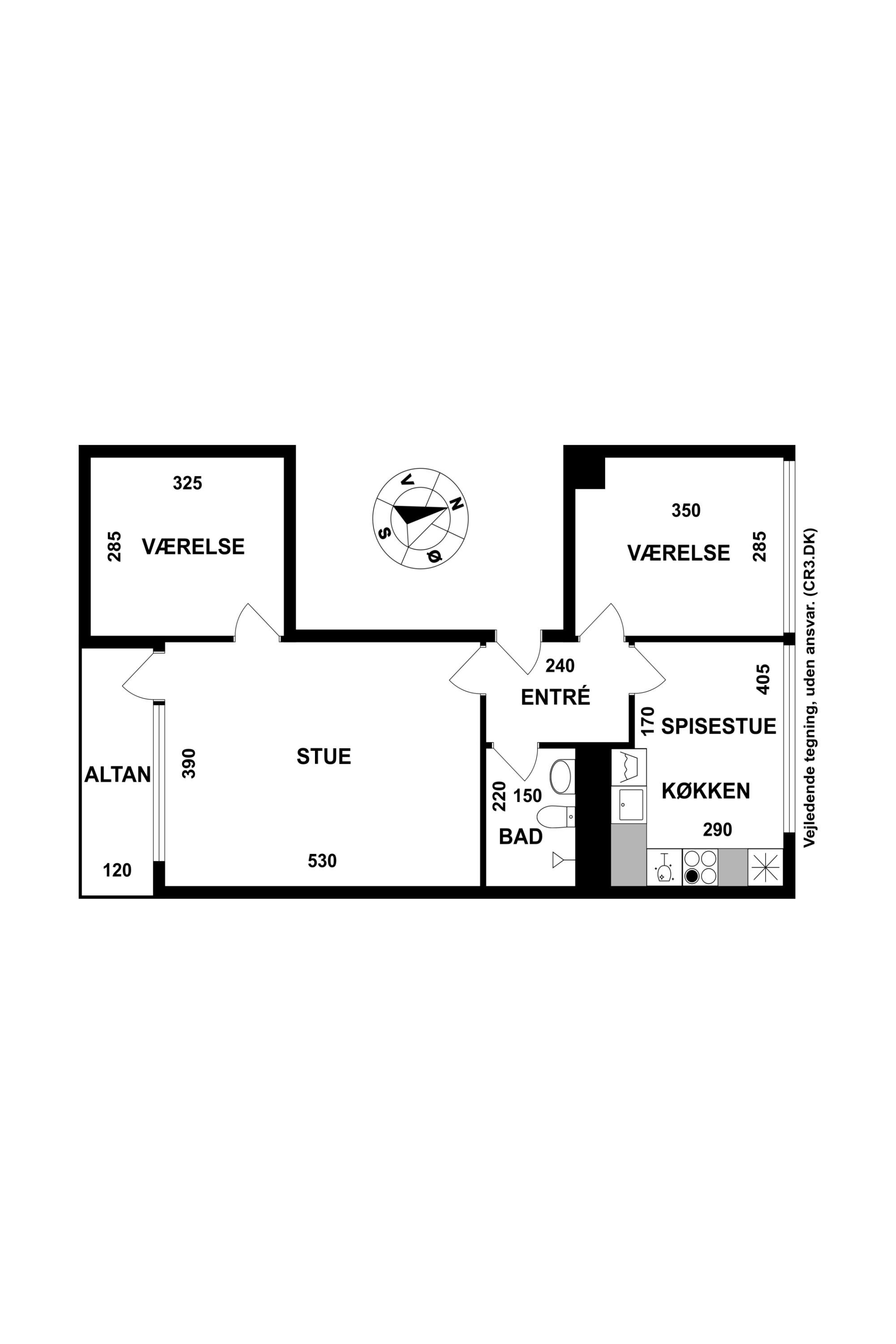 Plantegninger billede af Teglgårdsvej 425, 2. th., 3050 Humlebæk