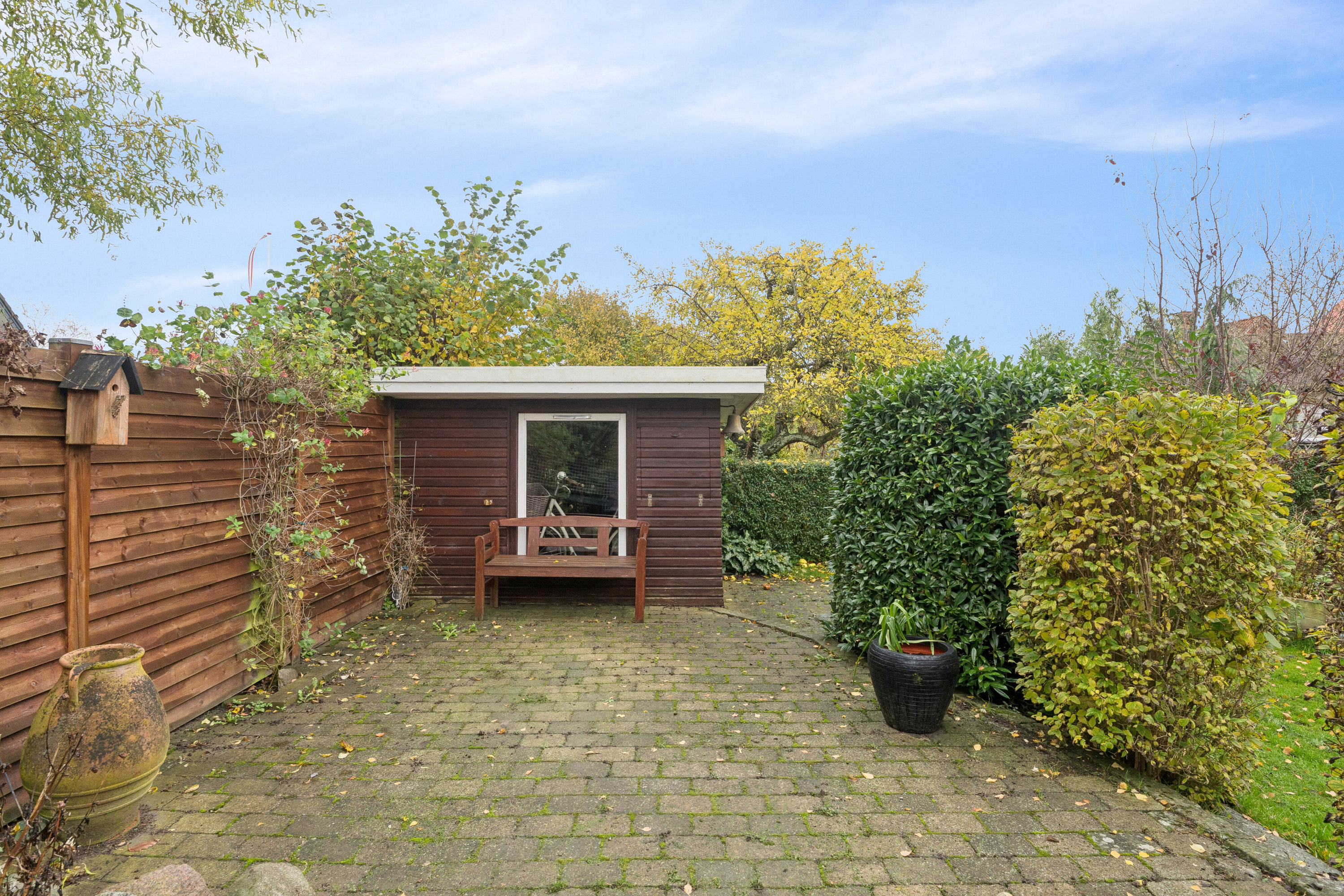 Fremhævet terrasse billede i fuldskærmstilstand. Billede af Teglgårdsvej 1, 4654 Faxe Ladeplads