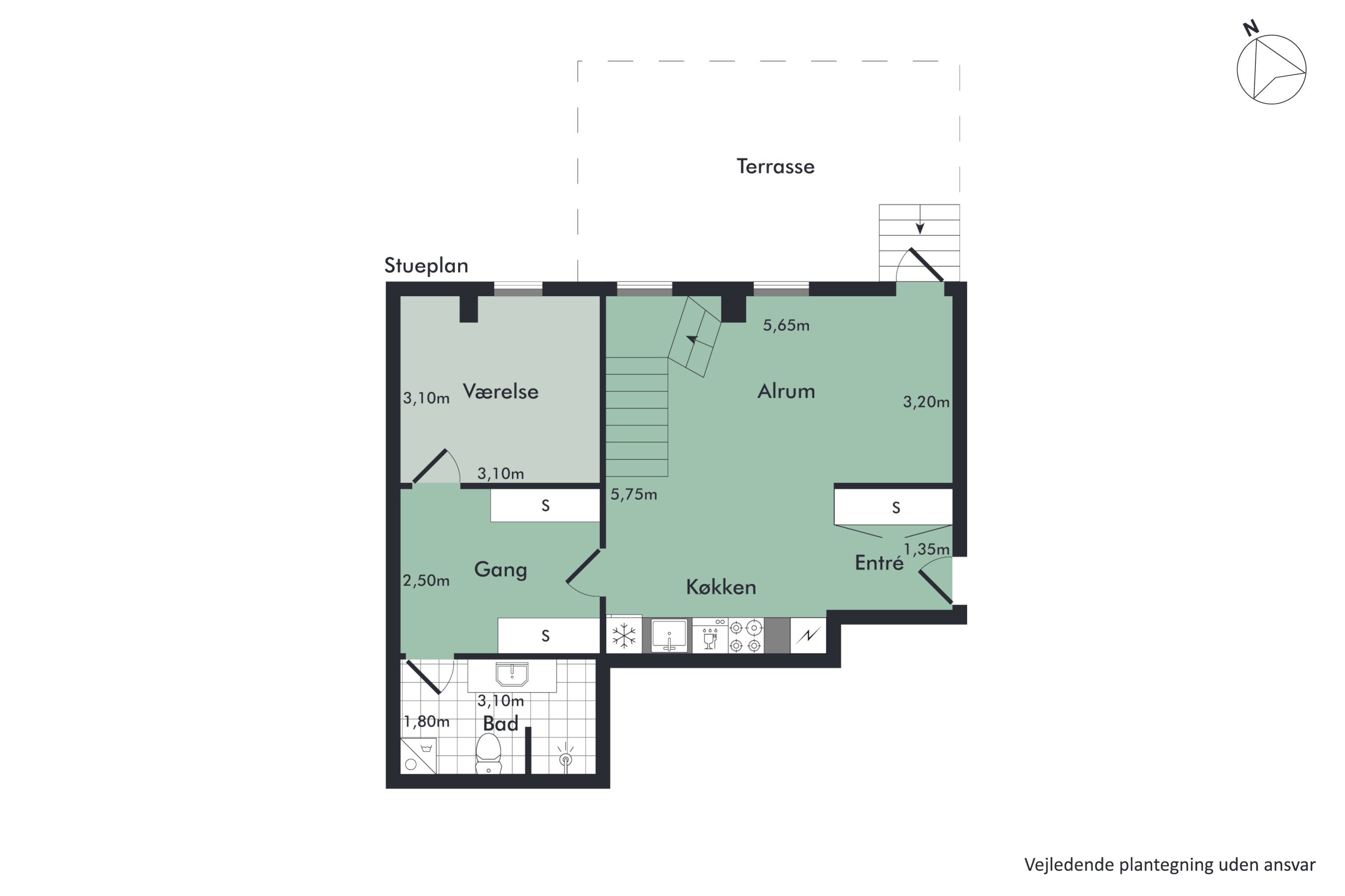 Plantegninger billede af Døsebækparken 74, 1. th., 9230 Svenstrup J