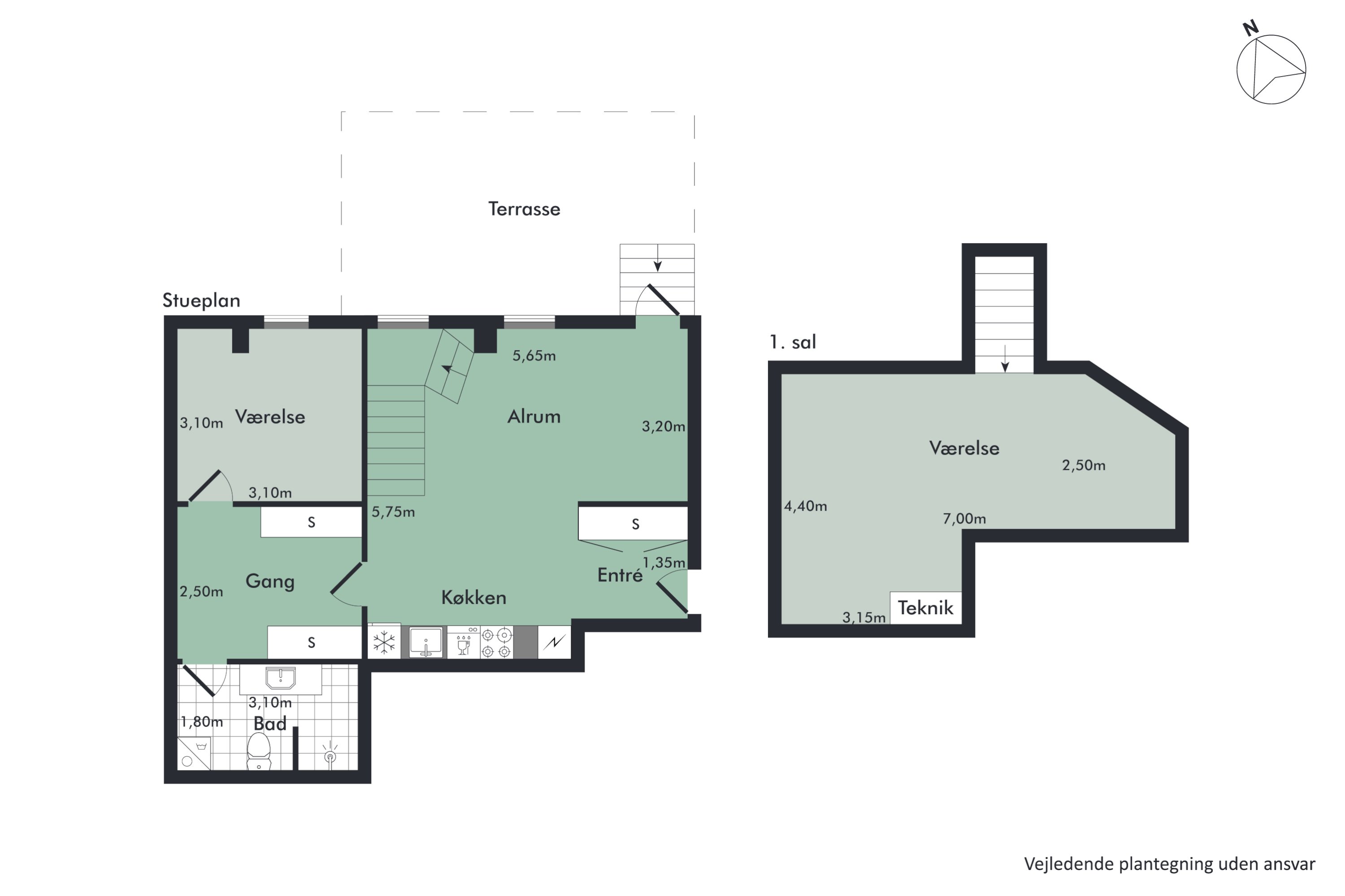 Plantegninger billede af Døsebækparken 74, 1. th., 9230 Svenstrup J