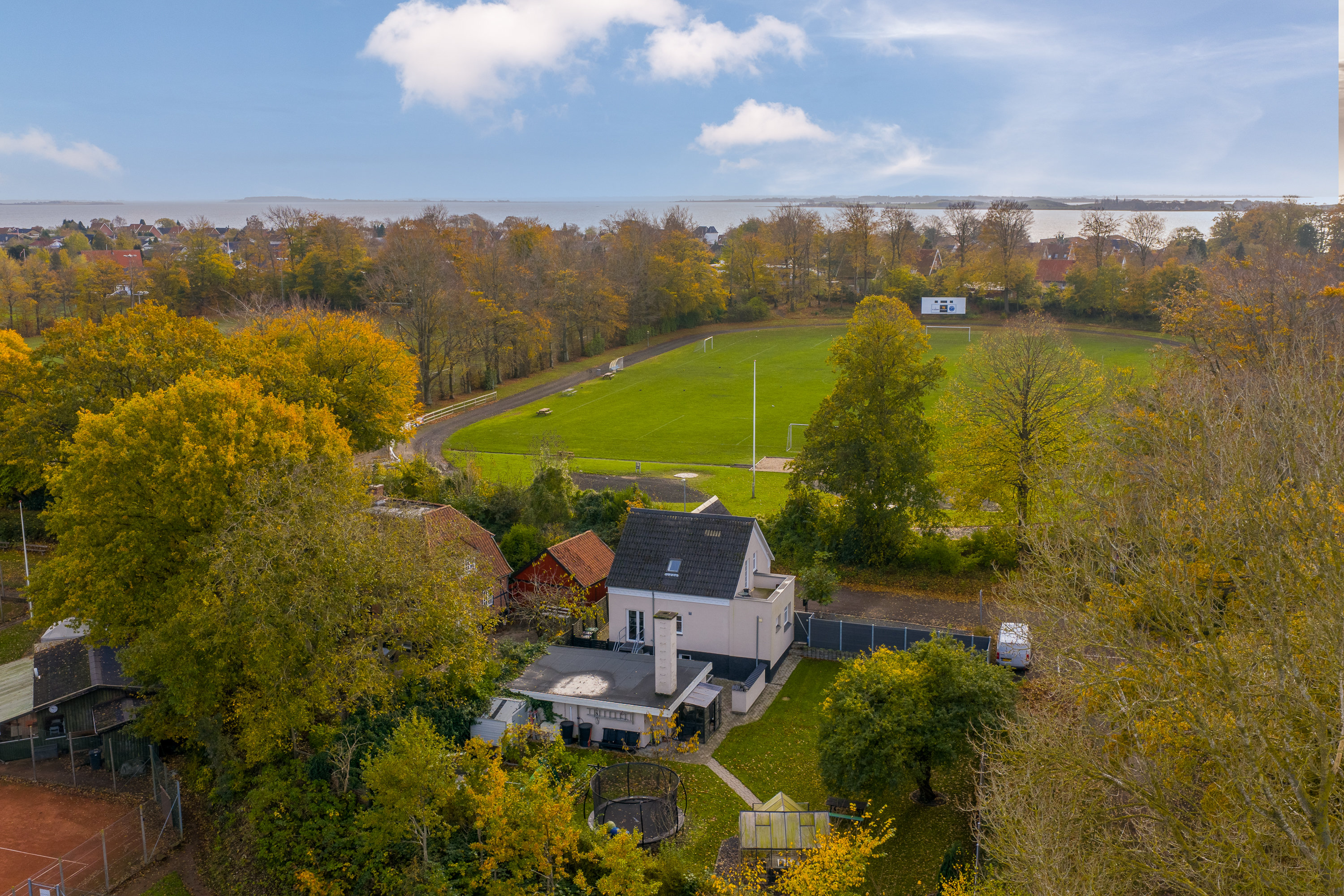 Fremhævet luftfoto billede i fuldskærmstilstand. Billede af Stadionvej 3, 5600 Faaborg