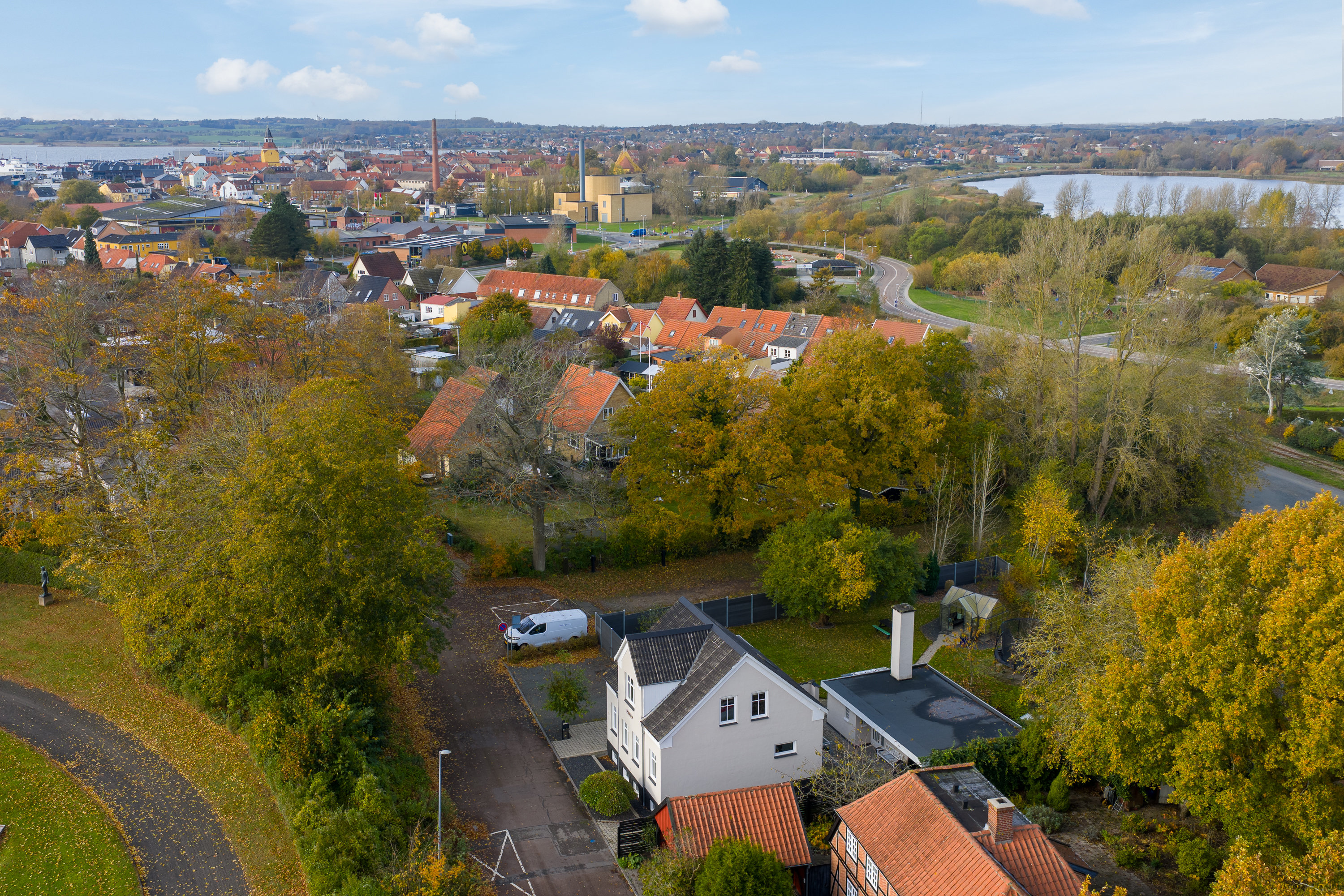 Fremhævet luftfoto billede i fuldskærmstilstand. Billede af Stadionvej 3, 5600 Faaborg
