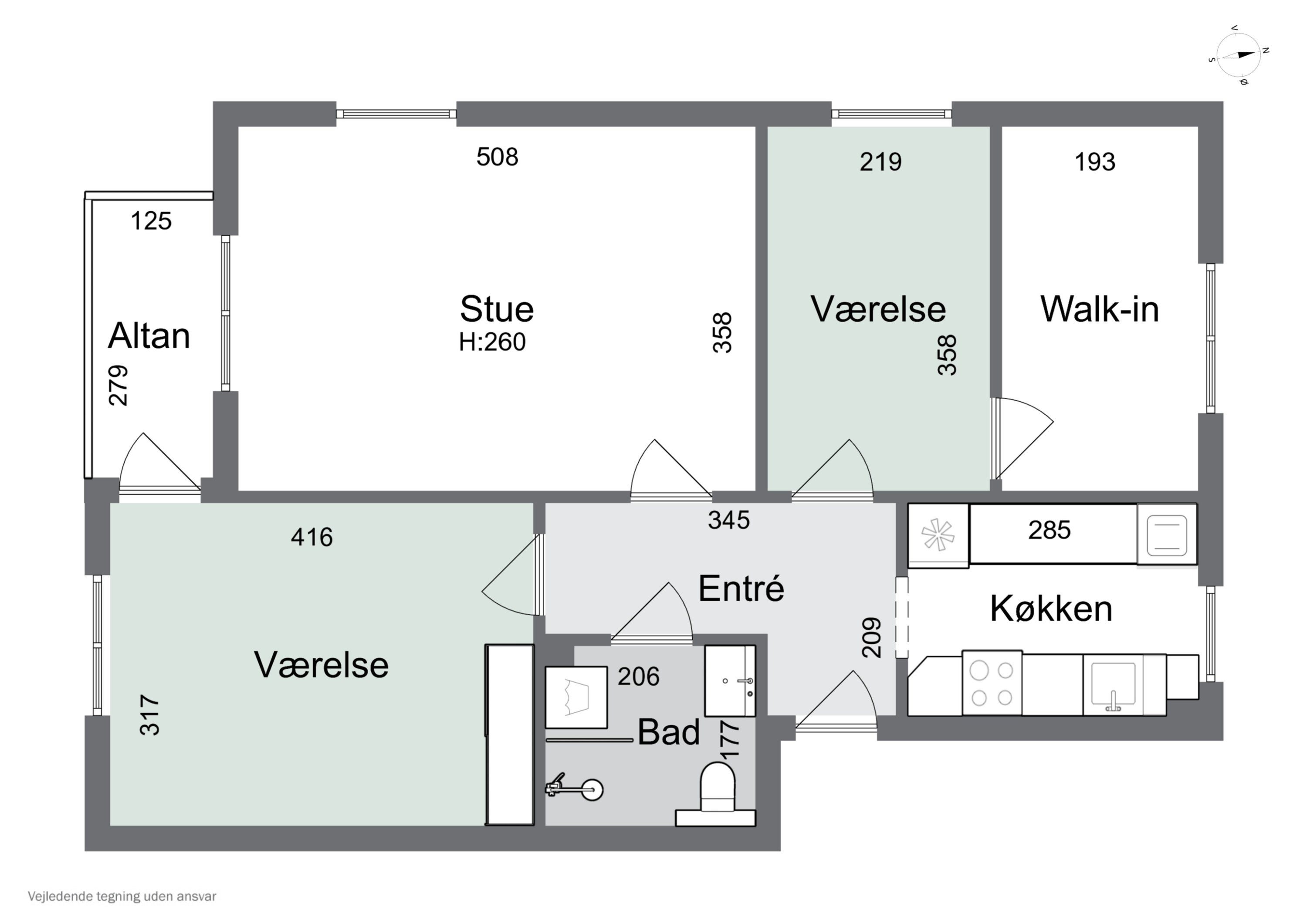 Plantegninger billede af Hovedvejen 180, 2. th., 2600 Glostrup