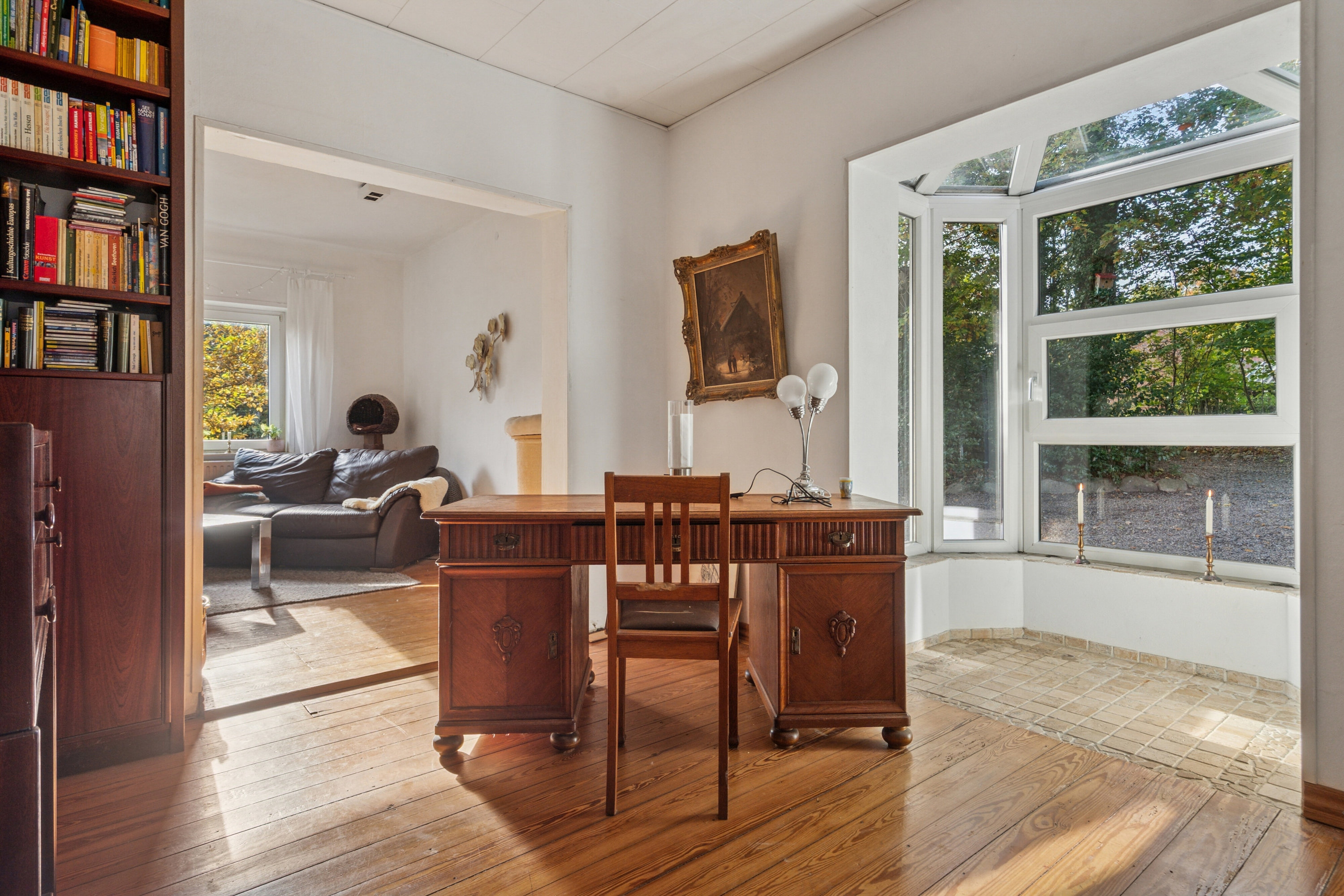 Fremhævet stue billede i fuldskærmstilstand. Billede af Vinkelvej 17, Kollund, 6340 Kruså