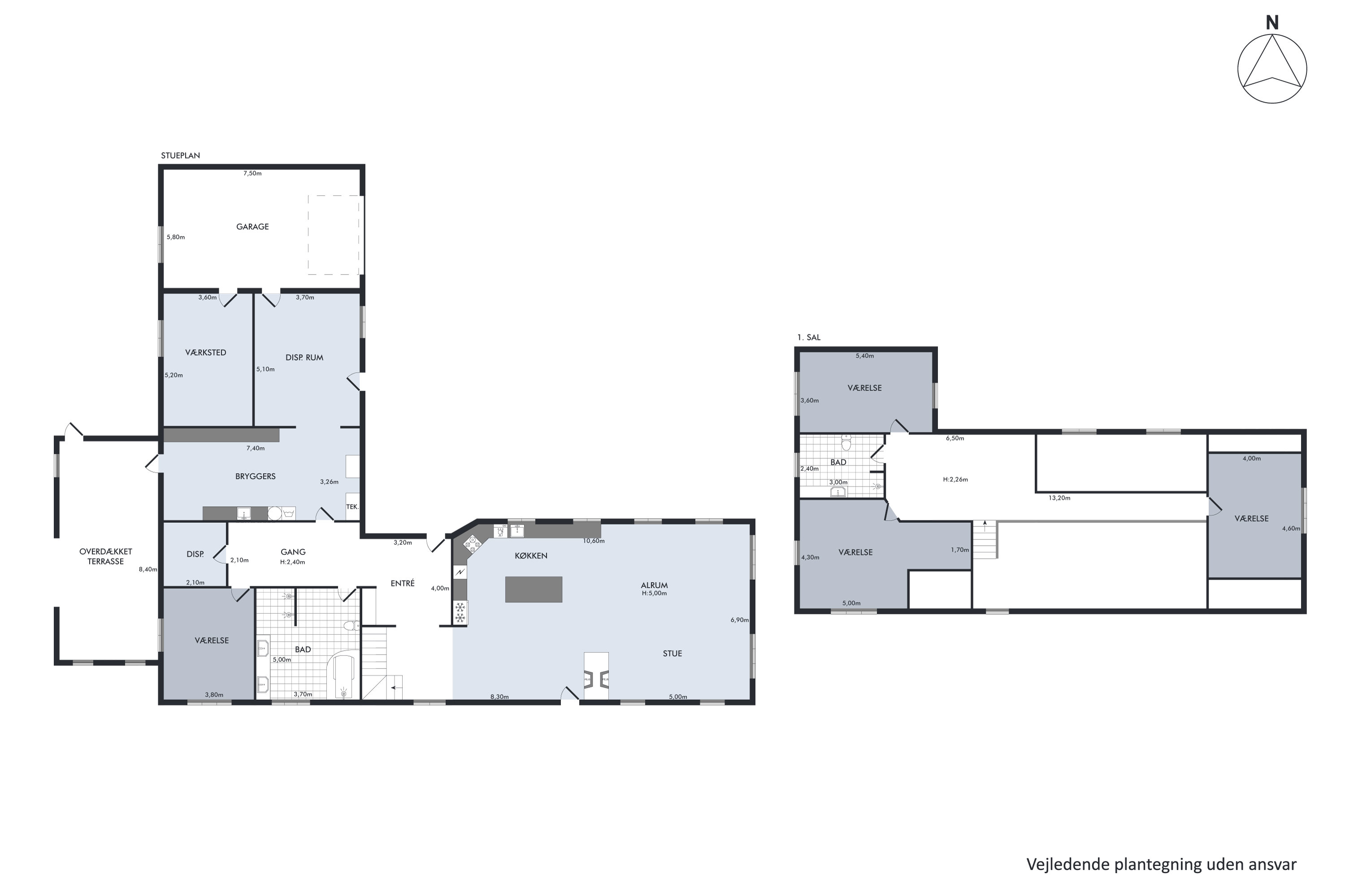 Plantegninger billede af Allingdamvej 100, Asdal, 9850 Hirtshals