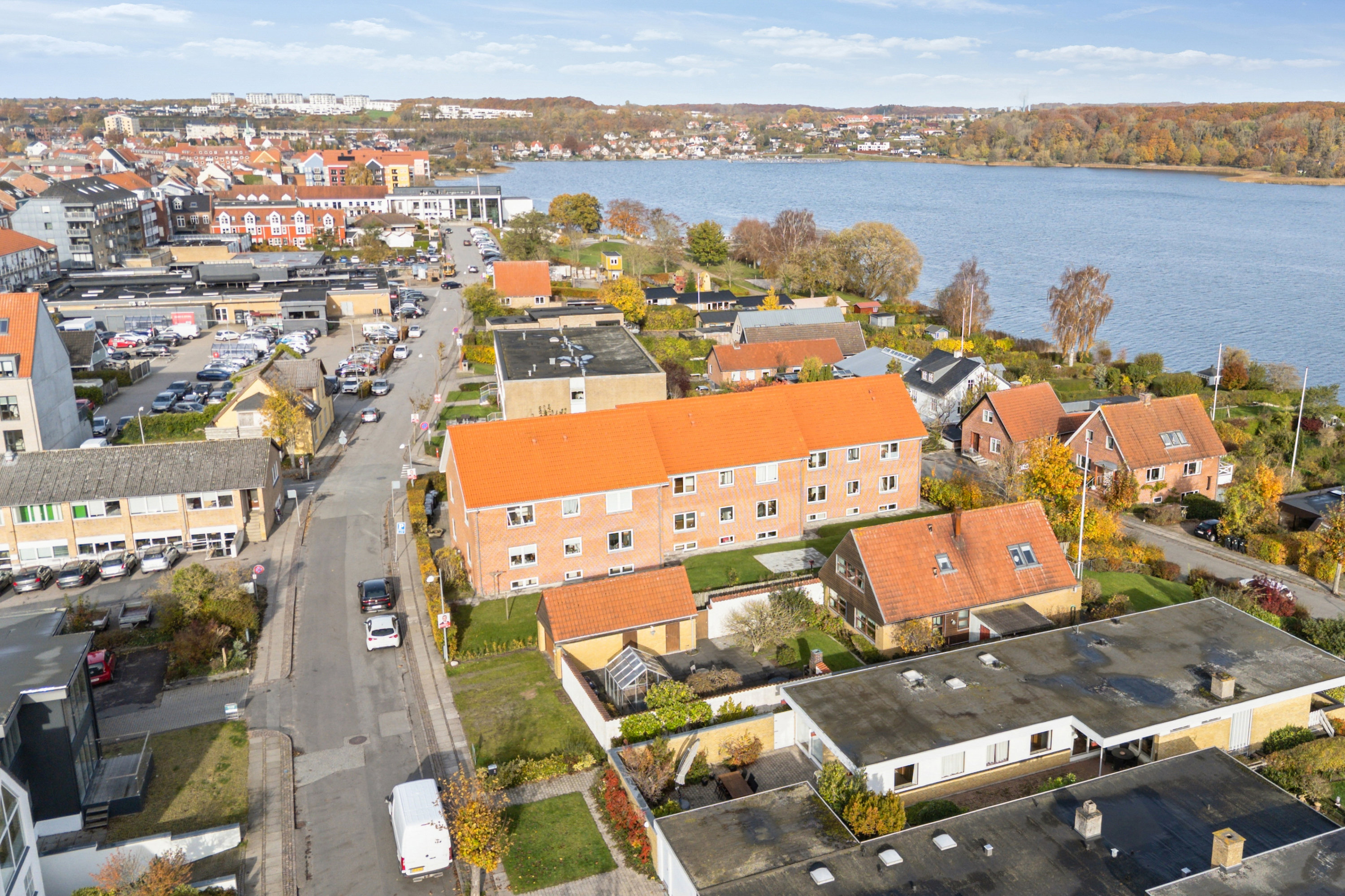 Fremhævet luftfoto billede i fuldskærmstilstand. Billede af Alleen 14, 8660 Skanderborg