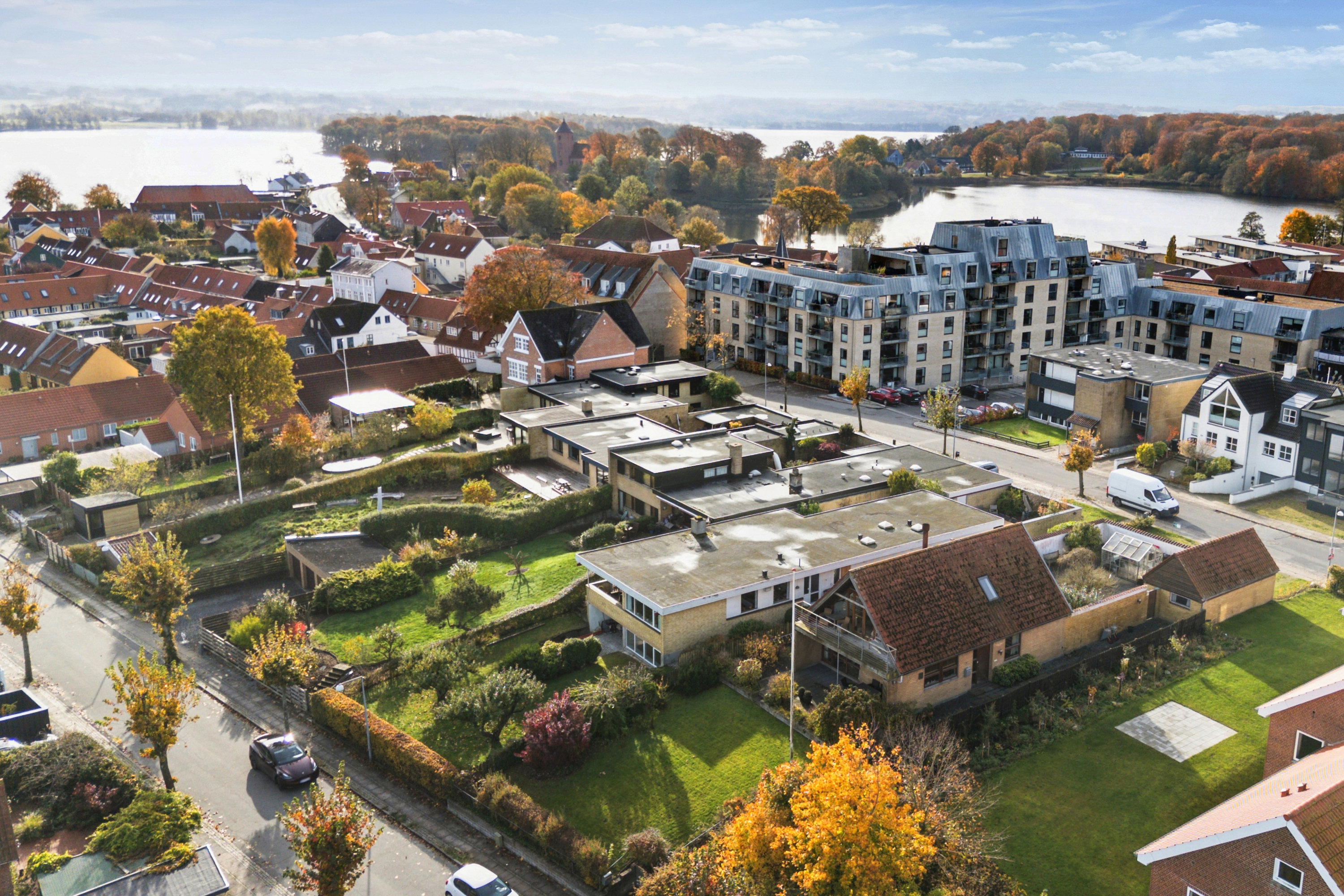 Fremhævet luftfoto billede i fuldskærmstilstand. Billede af Alleen 14, 8660 Skanderborg