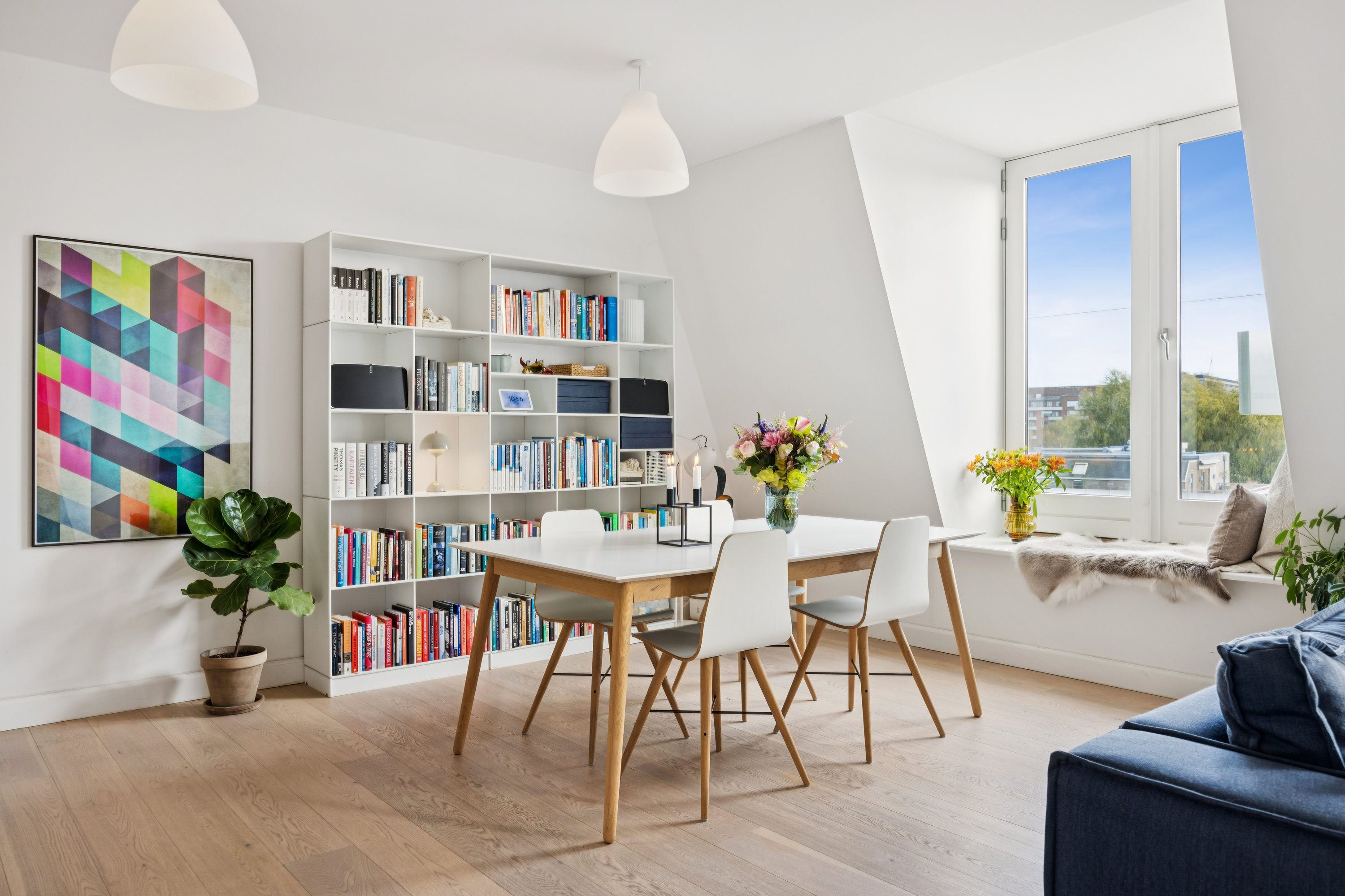 Fremhævet stue billede i fuldskærmstilstand. Billede af Norsvej 1, 3. 4., 1916 Frederiksberg C