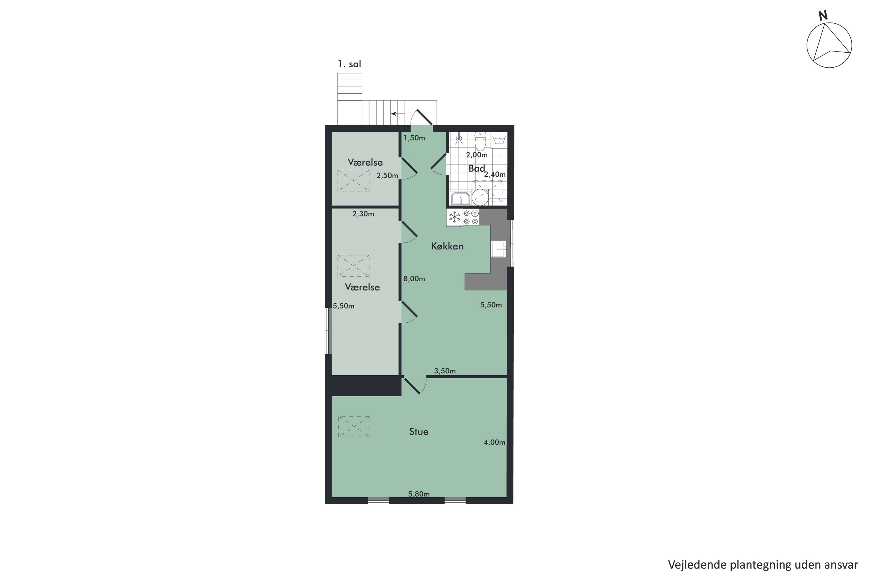 Plantegninger billede af Lille Østergade 2, 9370 Hals
