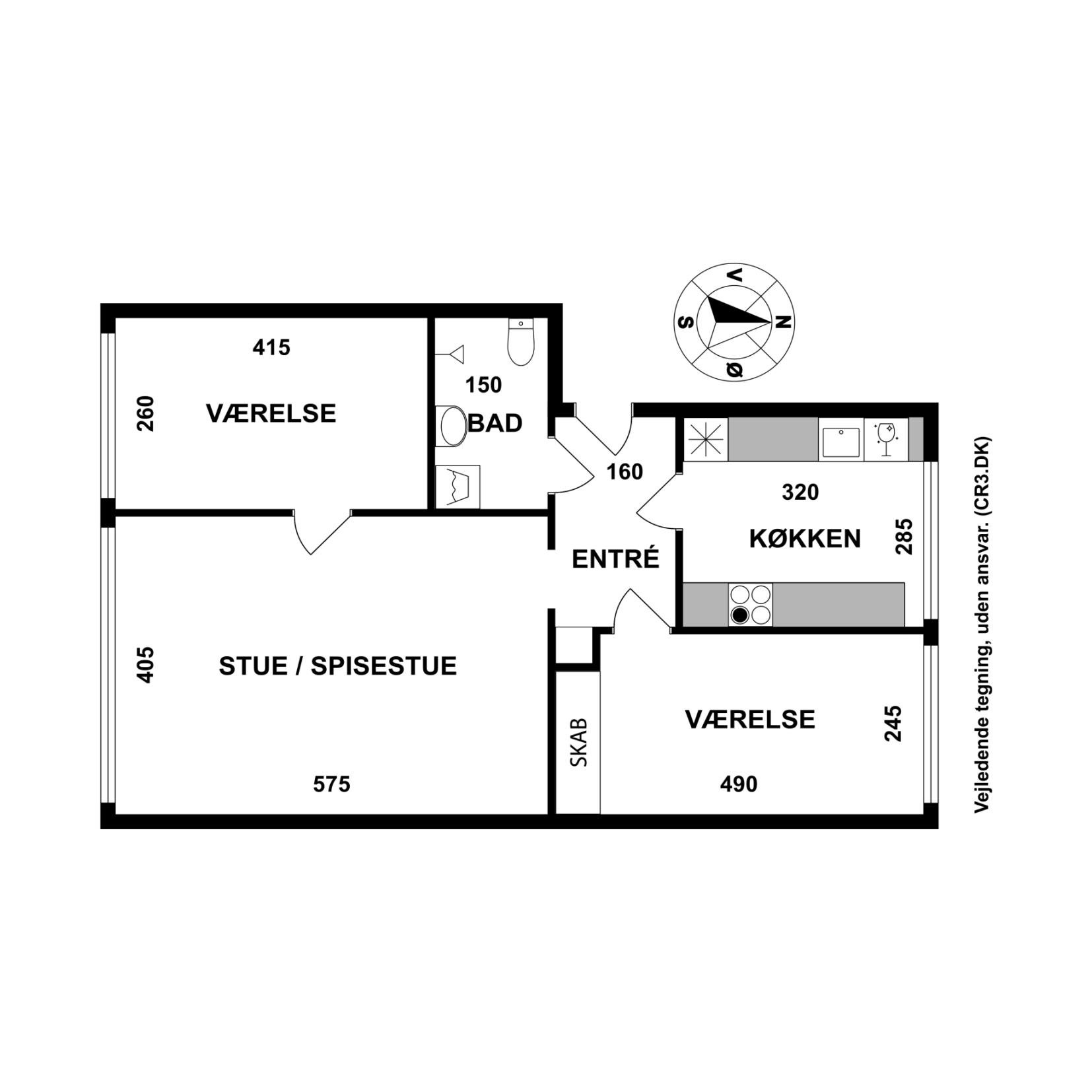 Plantegninger billede af Parken 7, 1. tv., 3480 Fredensborg