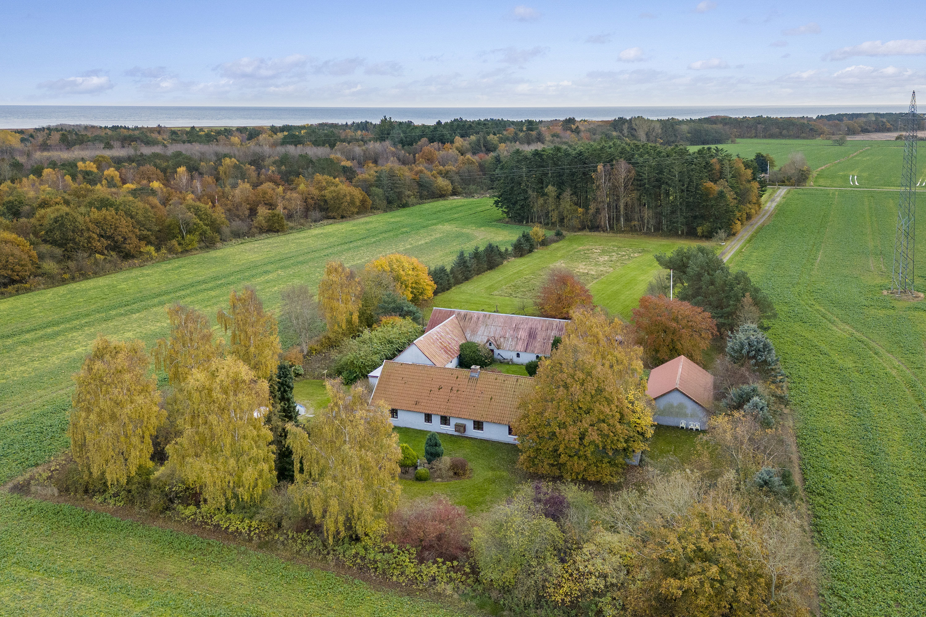 Fremhævet luftfoto billede i fuldskærmstilstand. Billede af Lyngsaafælledvej 11, Lyngså, 9300 Sæby