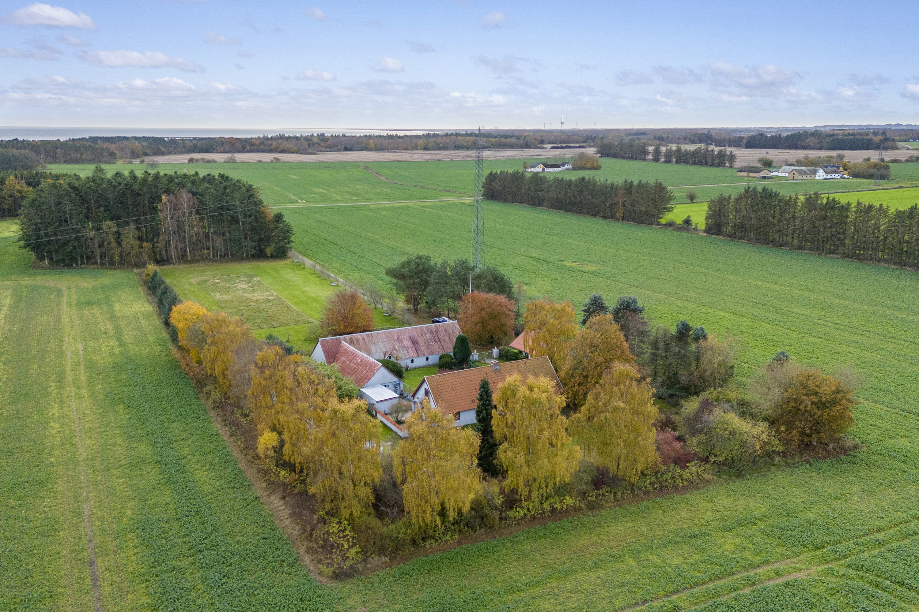 Fremhævet luftfoto billede i fuldskærmstilstand. Billede af Lyngsaafælledvej 11, Lyngså, 9300 Sæby