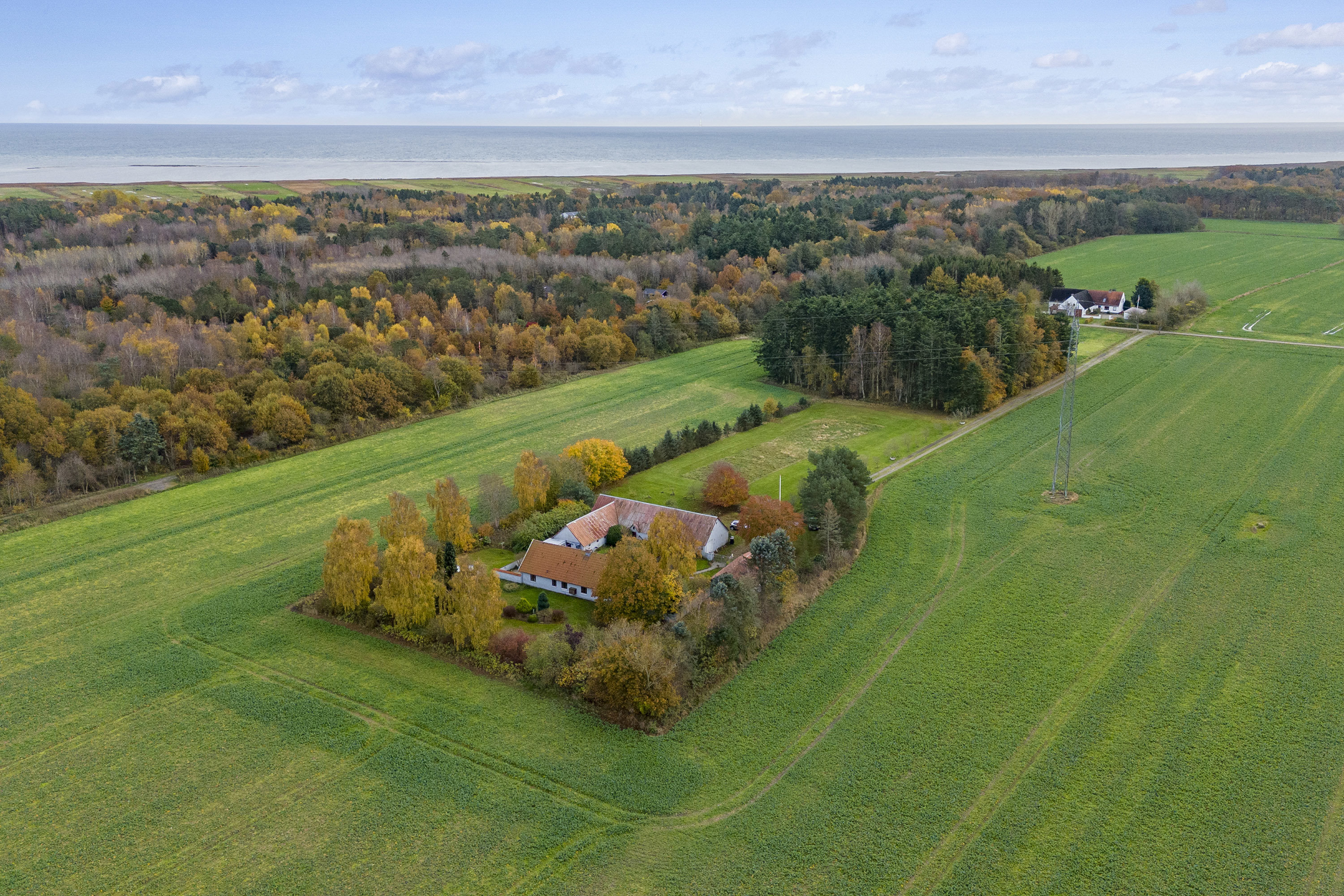 Fremhævet luftfoto billede i fuldskærmstilstand. Billede af Lyngsaafælledvej 11, Lyngså, 9300 Sæby