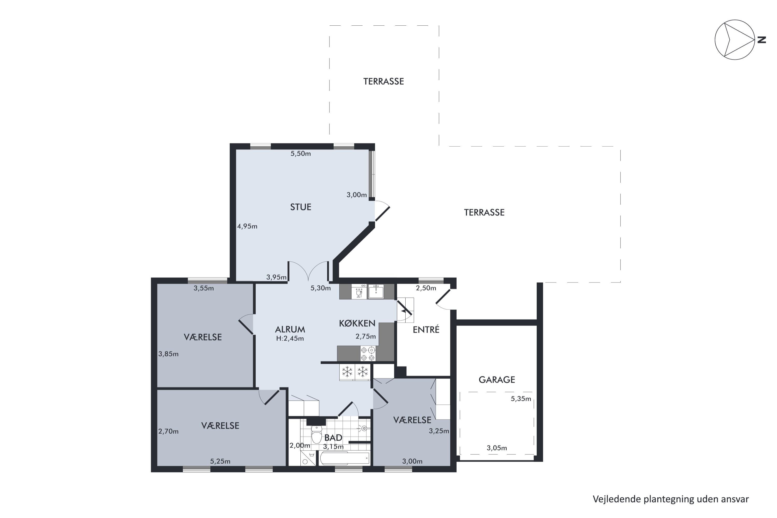 Plantegninger billede af Kærvangen 5, Løvel, 8830 Tjele