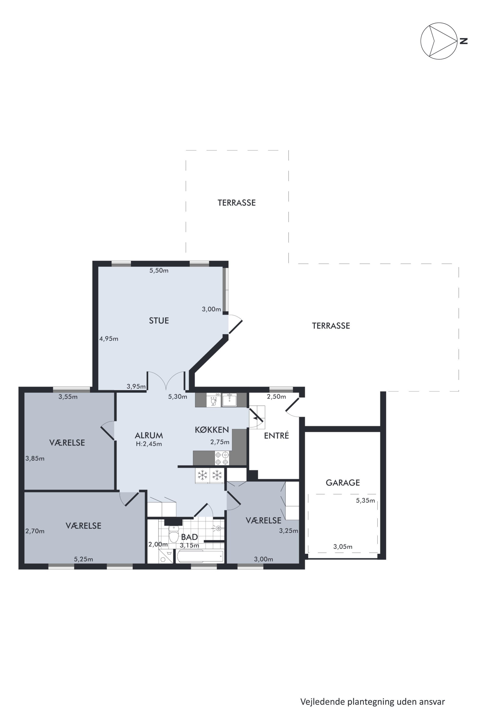 Plantegninger billede af Kærvangen 5, Løvel, 8830 Tjele