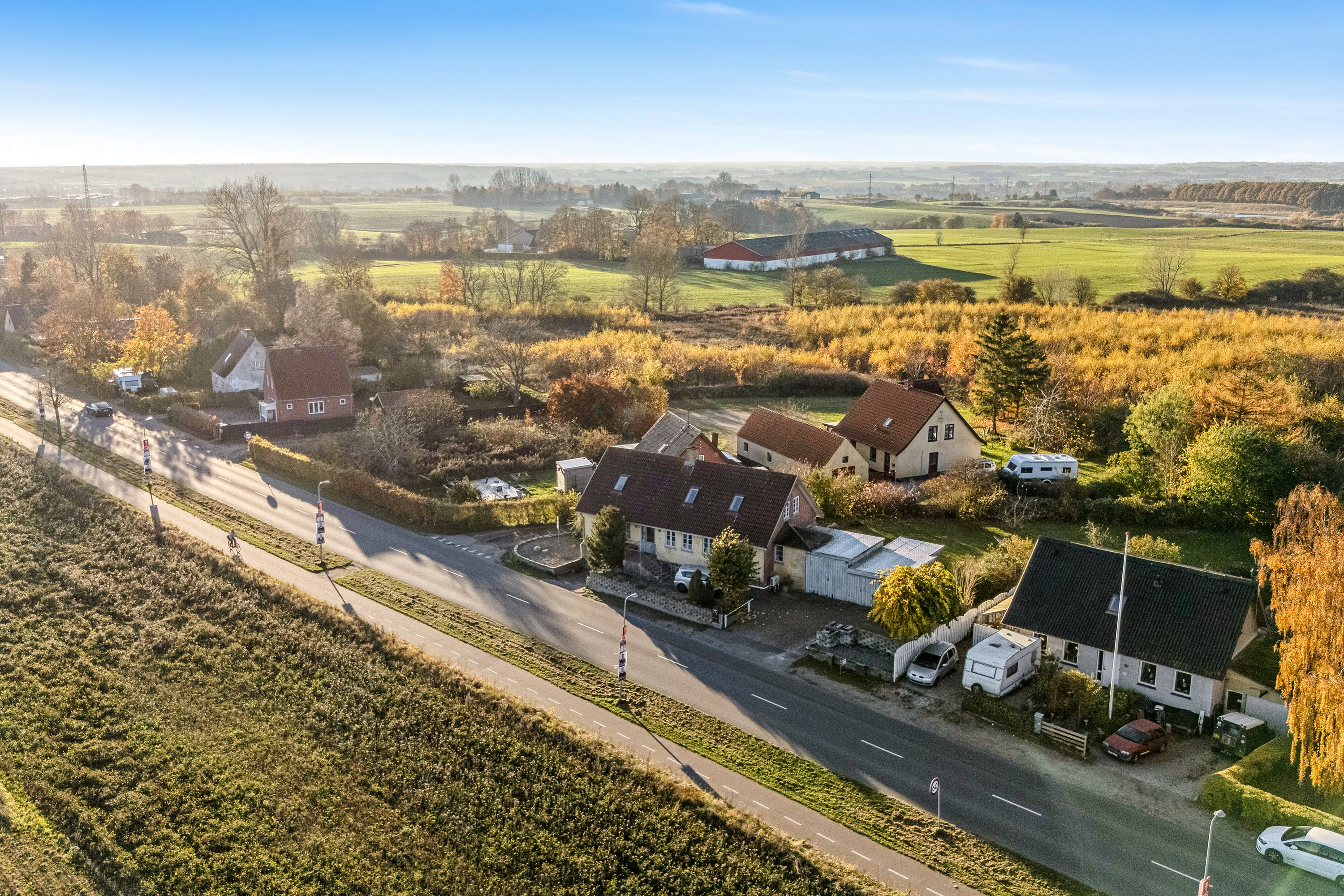 Fremhævet luftfoto billede i fuldskærmstilstand. Billede af Næstvedvej 48, Fensmark, 4684 Holmegaard