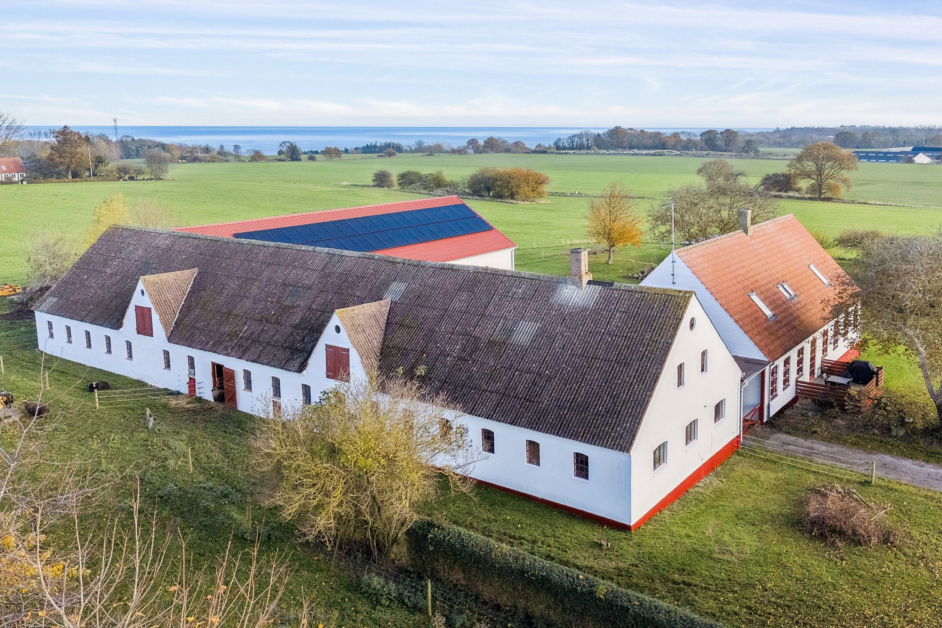 Fremhævet luftfoto billede i fuldskærmstilstand. Billede af Østermarievej 14, Ibsker, 3740 Svaneke