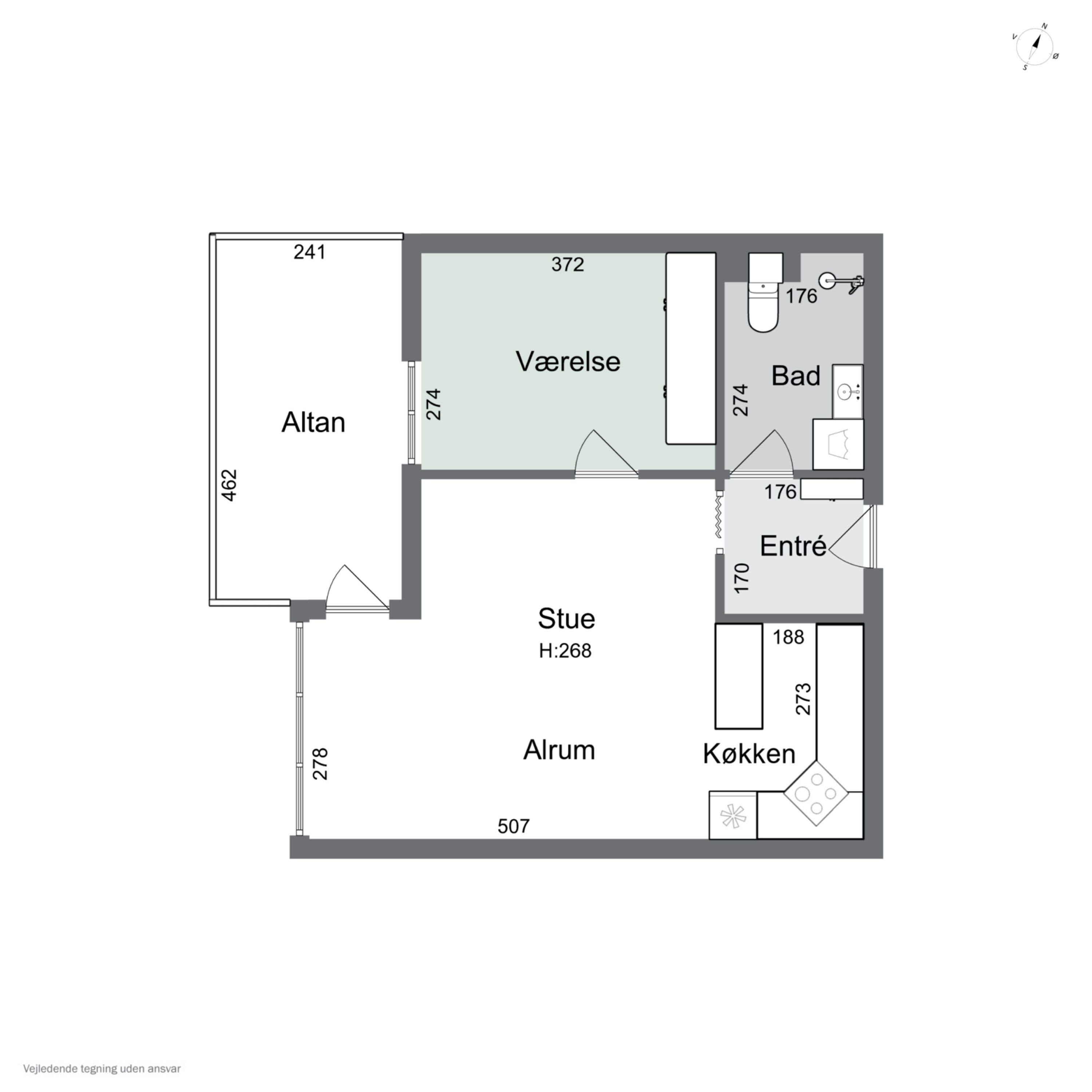 Plantegninger billede af Grønnegade 25, st.. mf., 4700 Næstved