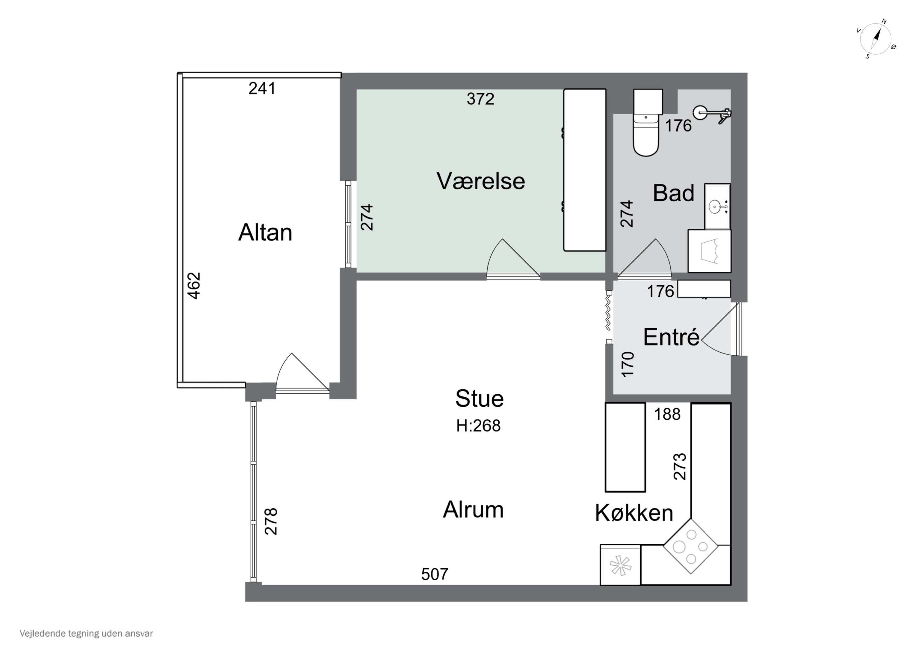 Plantegninger billede af Grønnegade 25, st.. mf., 4700 Næstved