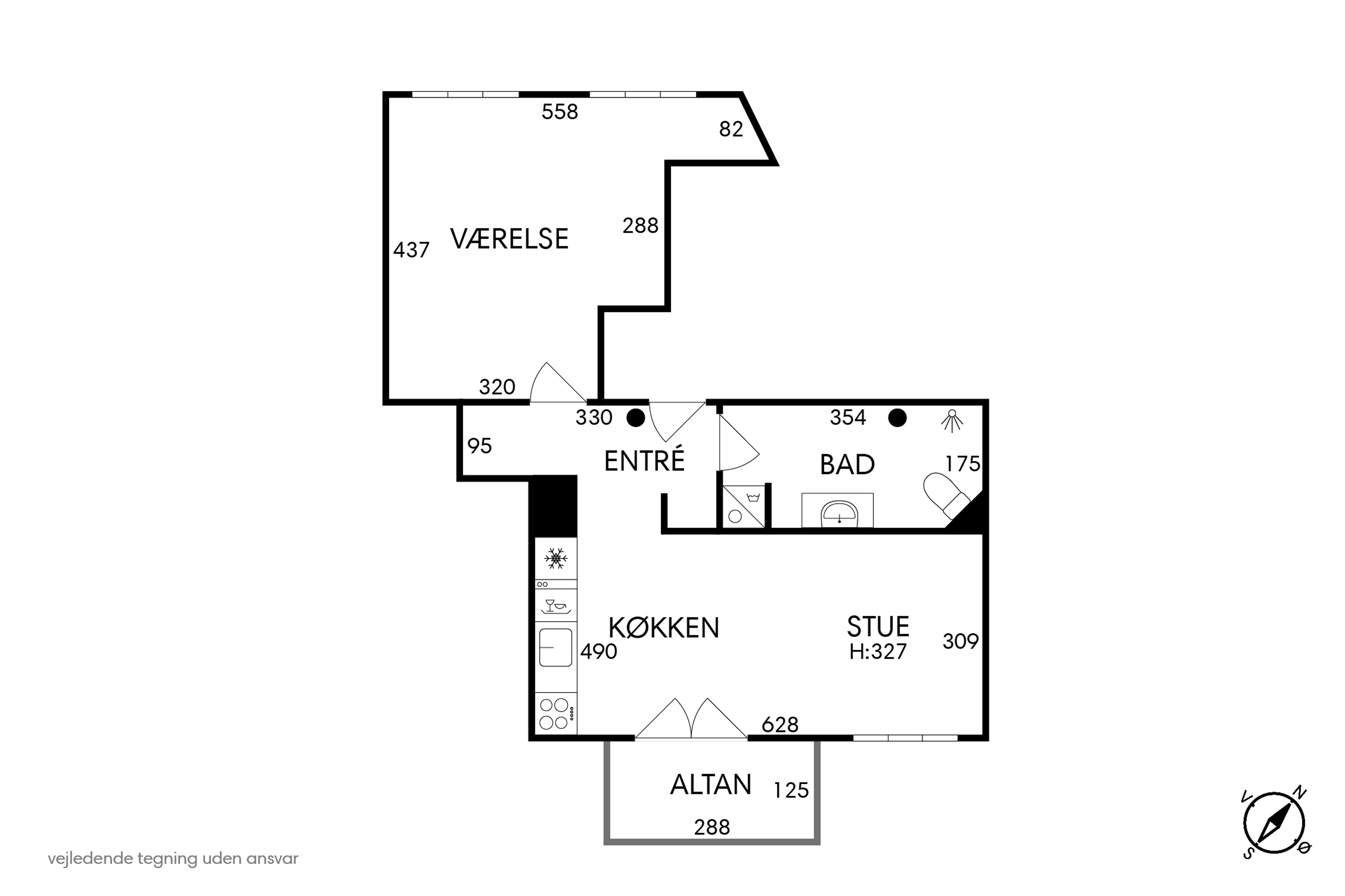 Plantegninger billede af Linnésgade 22D, 1. tv., 1361 København K