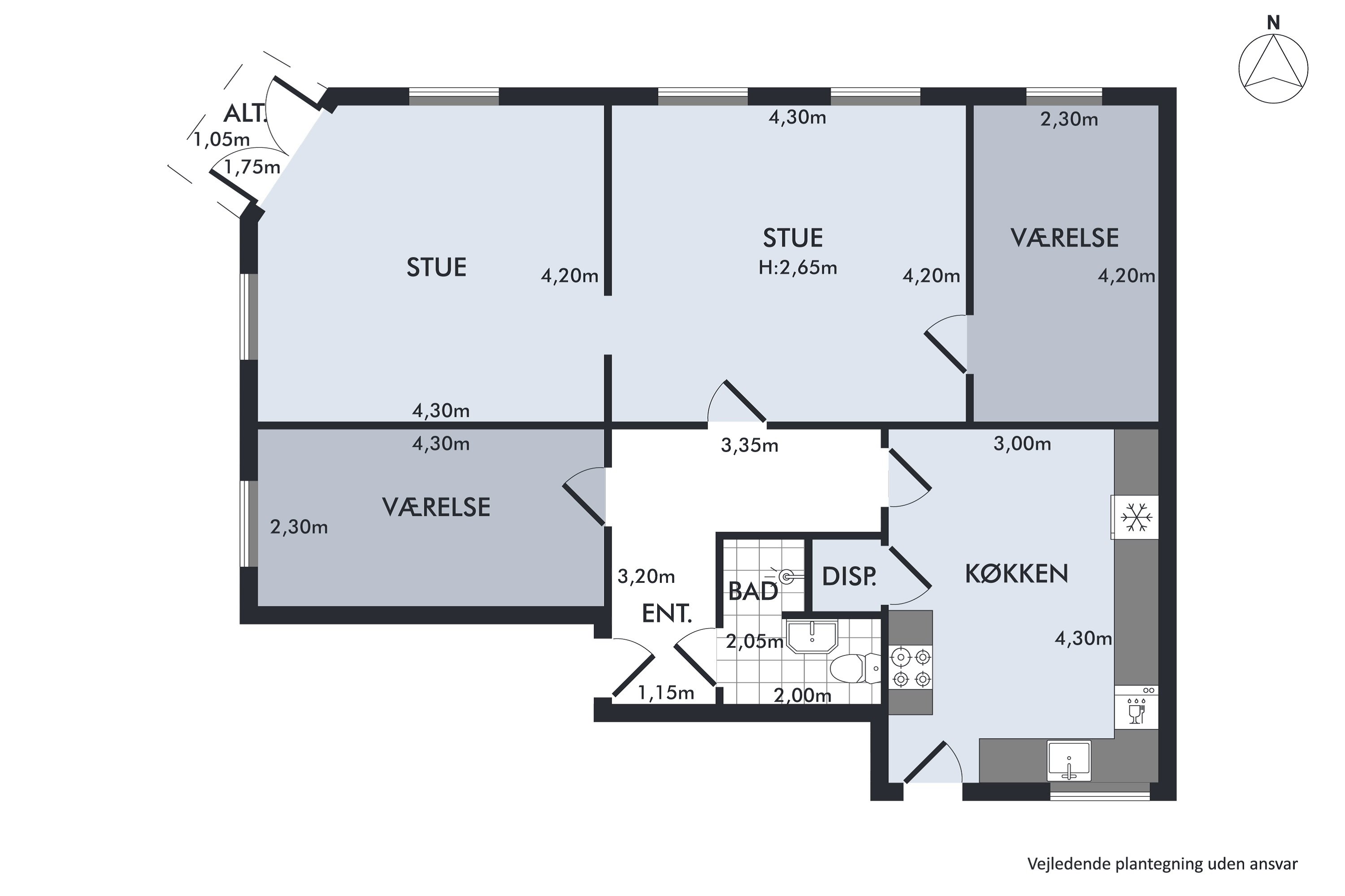 Plantegninger billede af Lange-Müllers Gade 22, 1. tv., 2100 København Ø